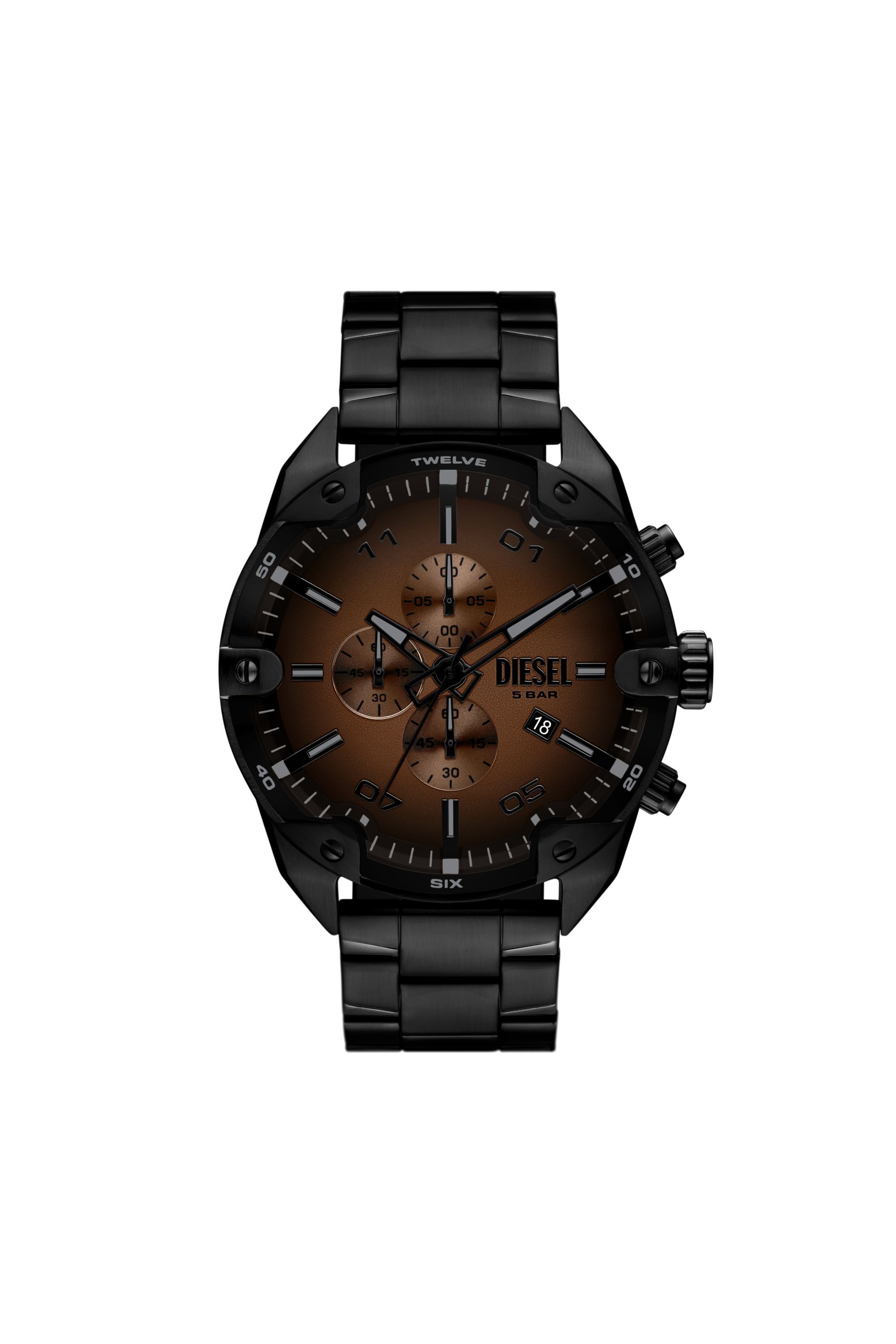 Reloj Spiked de Acero Inoxidable negro Hombre | Negro | Diesel