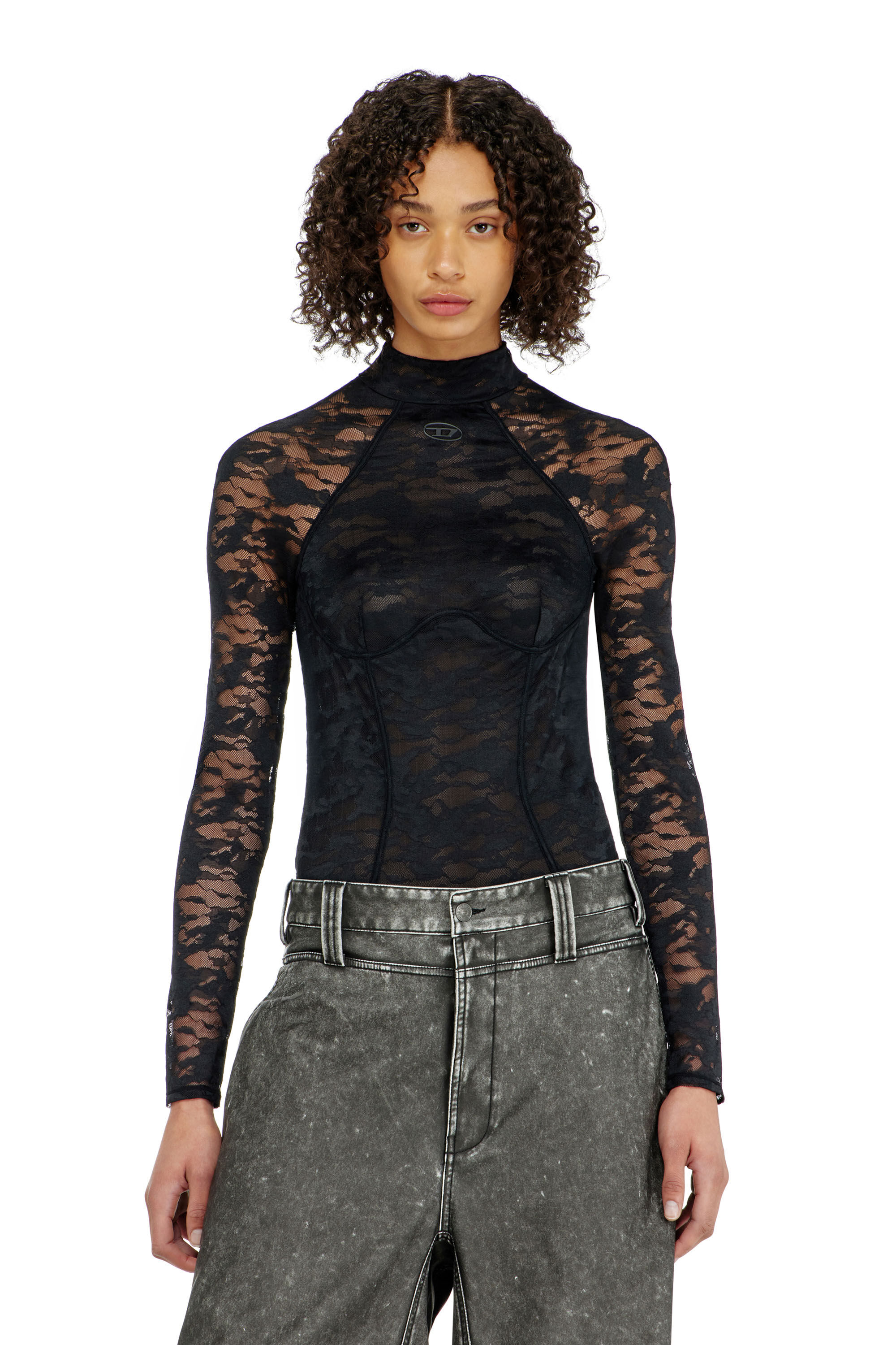 Diesel - VIVIAN-UTLT, Body de encaje de nailon con espalda abierta Mujer in ToBeDefined - 4