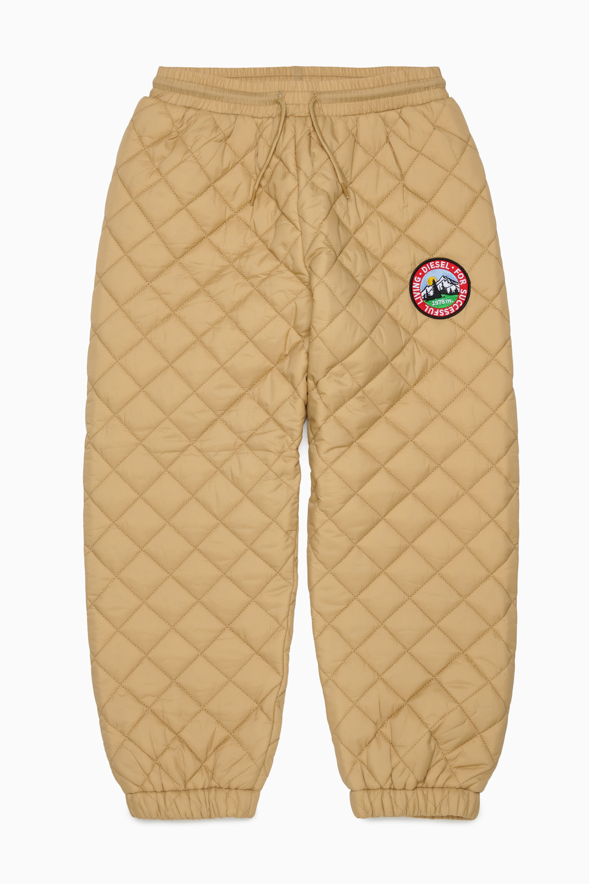 Diesel - PMONTY, Unisex's Quilted-nylon sweatpants with cotton lining in Brown - 1