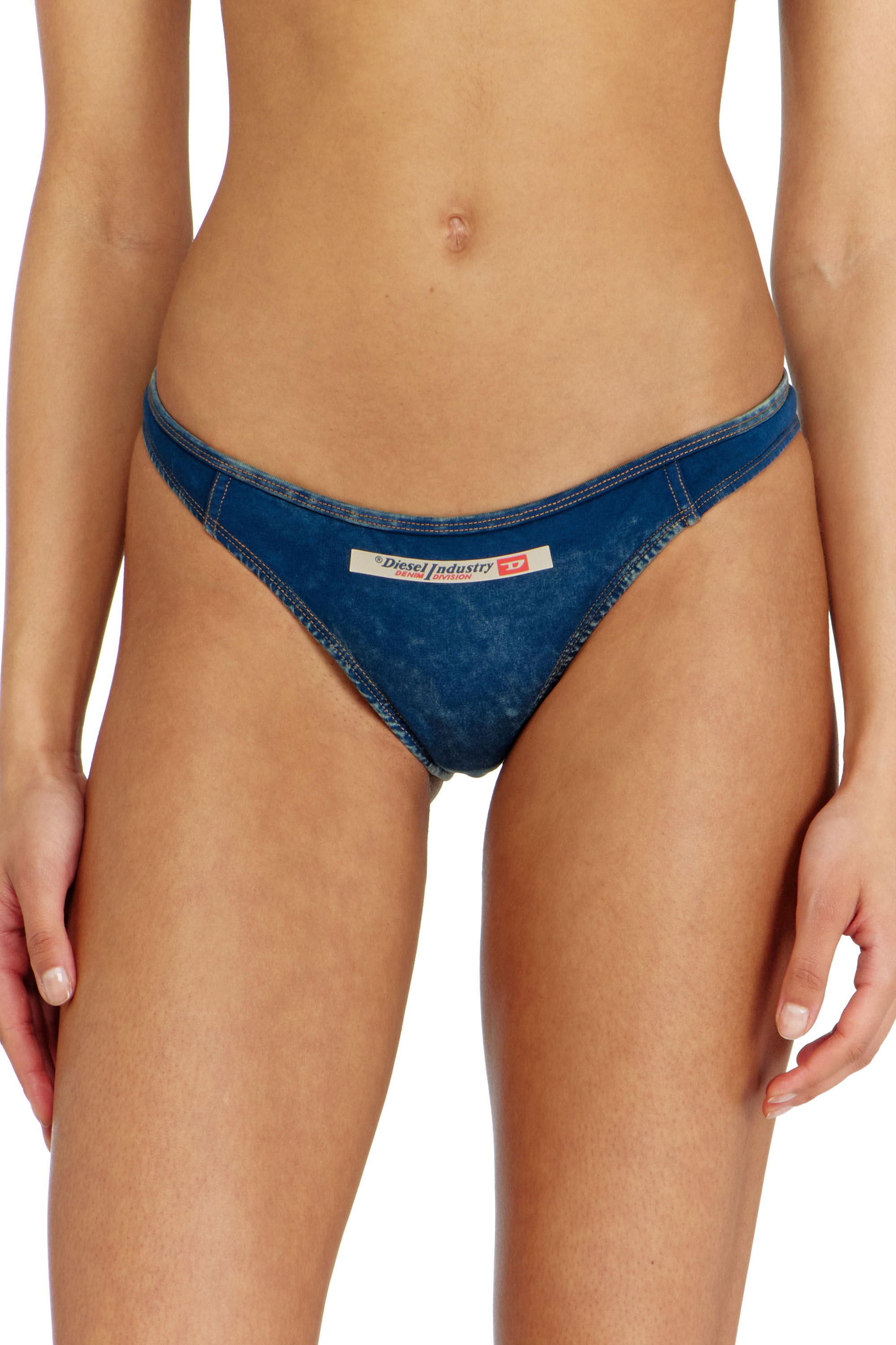 Diesel - AILEEN-DNM, Braguitas brasile&ntilde;as de algod&oacute;n con efecto denim Mujer in Azul marino - 2