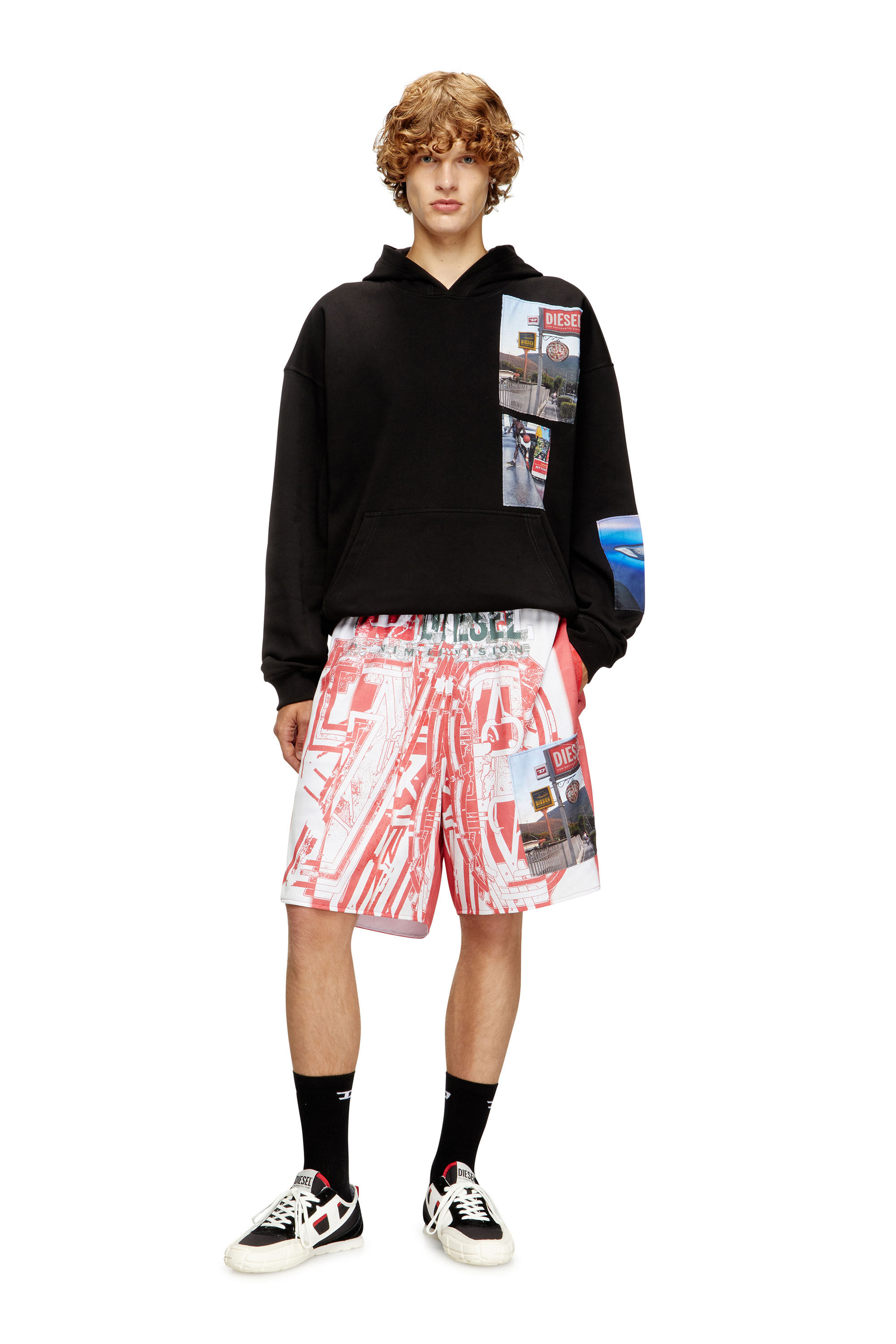 Diesel - S-BOXT-HOOD-T6, Sudadera con capucha y parches fotográficos Hombre in Negro - 1