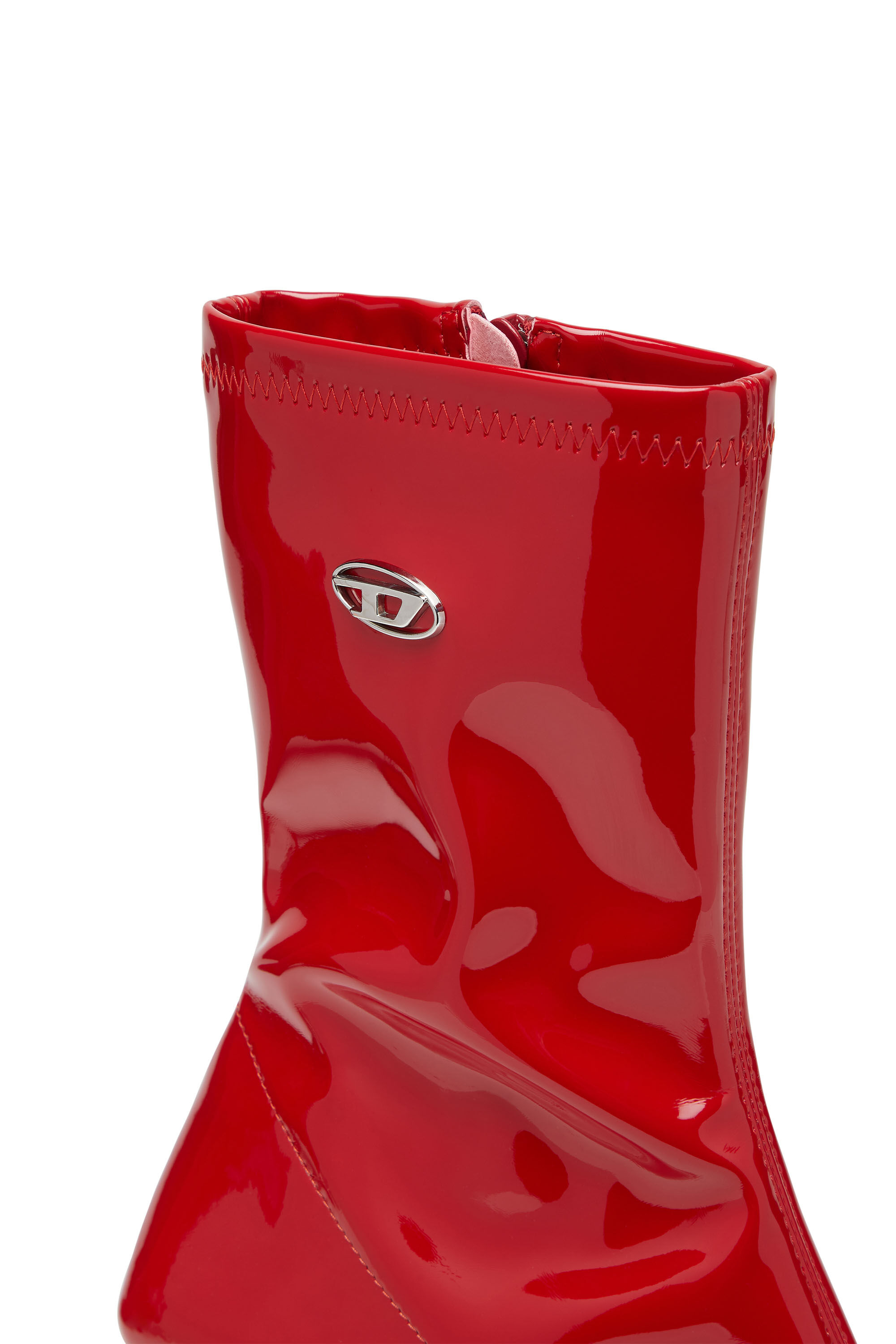 Diesel - D-AMBER MD BT, D-Amber-Botines de poliuretano elástico de charol Mujer in Rojo - 5