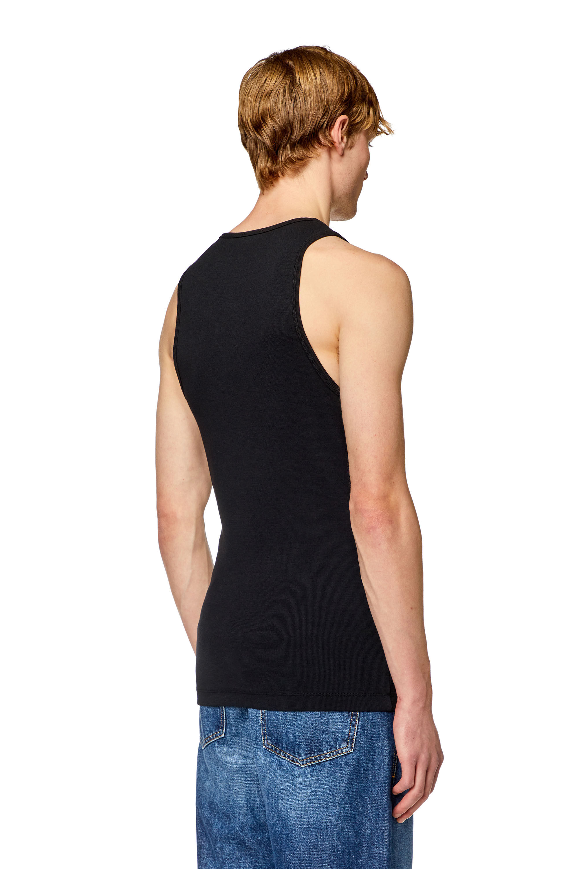 Diesel - T-LIFTY-D, Man Tank top with mini D logo patch in Black - Image 4