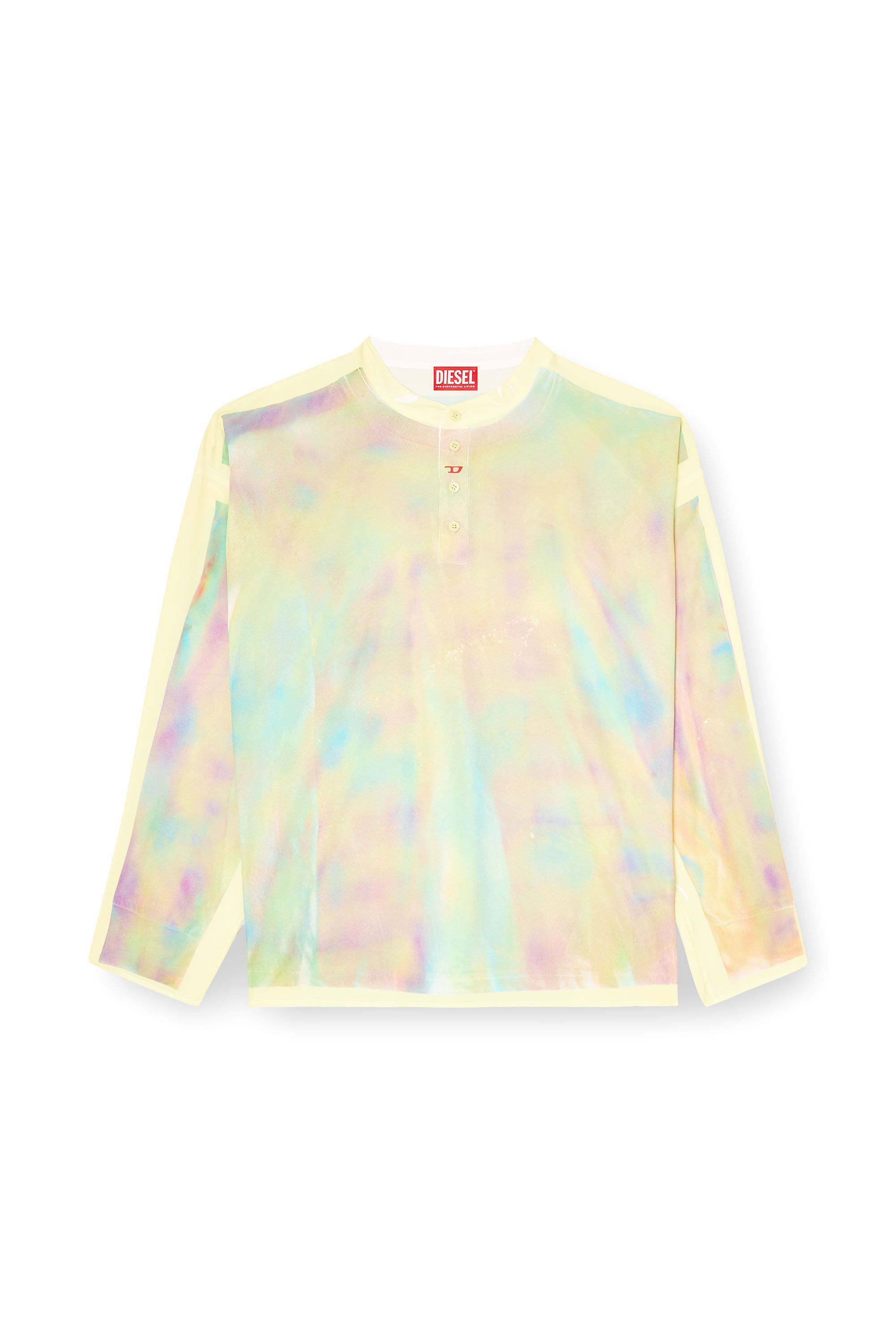 Diesel - T-OLAVI-A-SER-GRAFFITI-CHI, Top Henley con estampado graffiti Unisex in Amarillo - 2