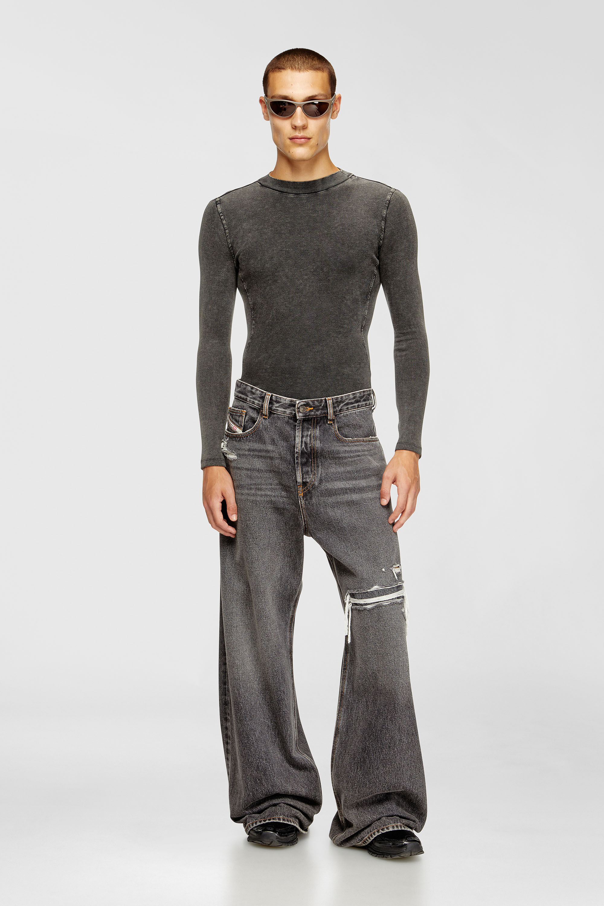 Diesel - Relaxed Jeans D-Rise 007F6 Hombre, Negro/Gris oscuro - 1