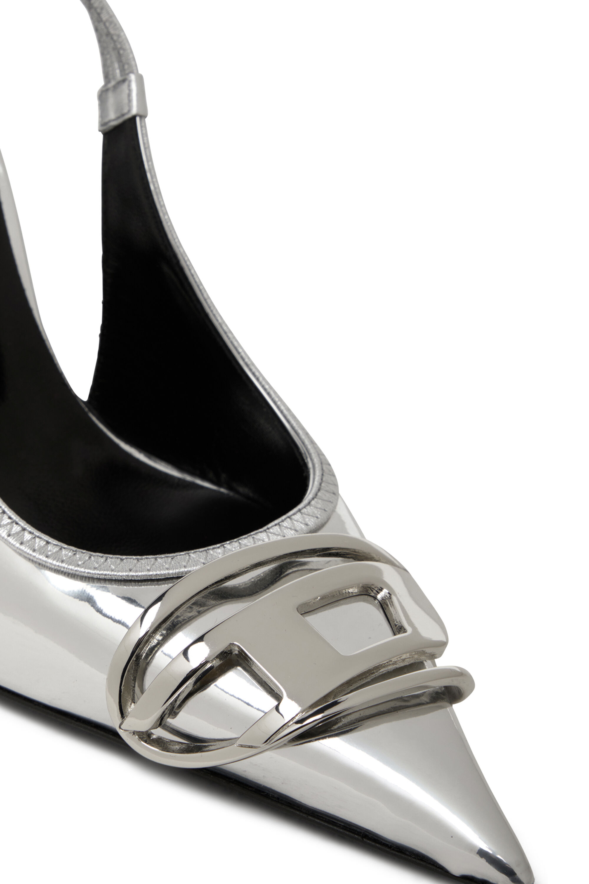 Diesel - D-VENUS SB, Mujer D-Venus-Zapatos de salón sin talón con acabado espejado in Plateado - Image 6
