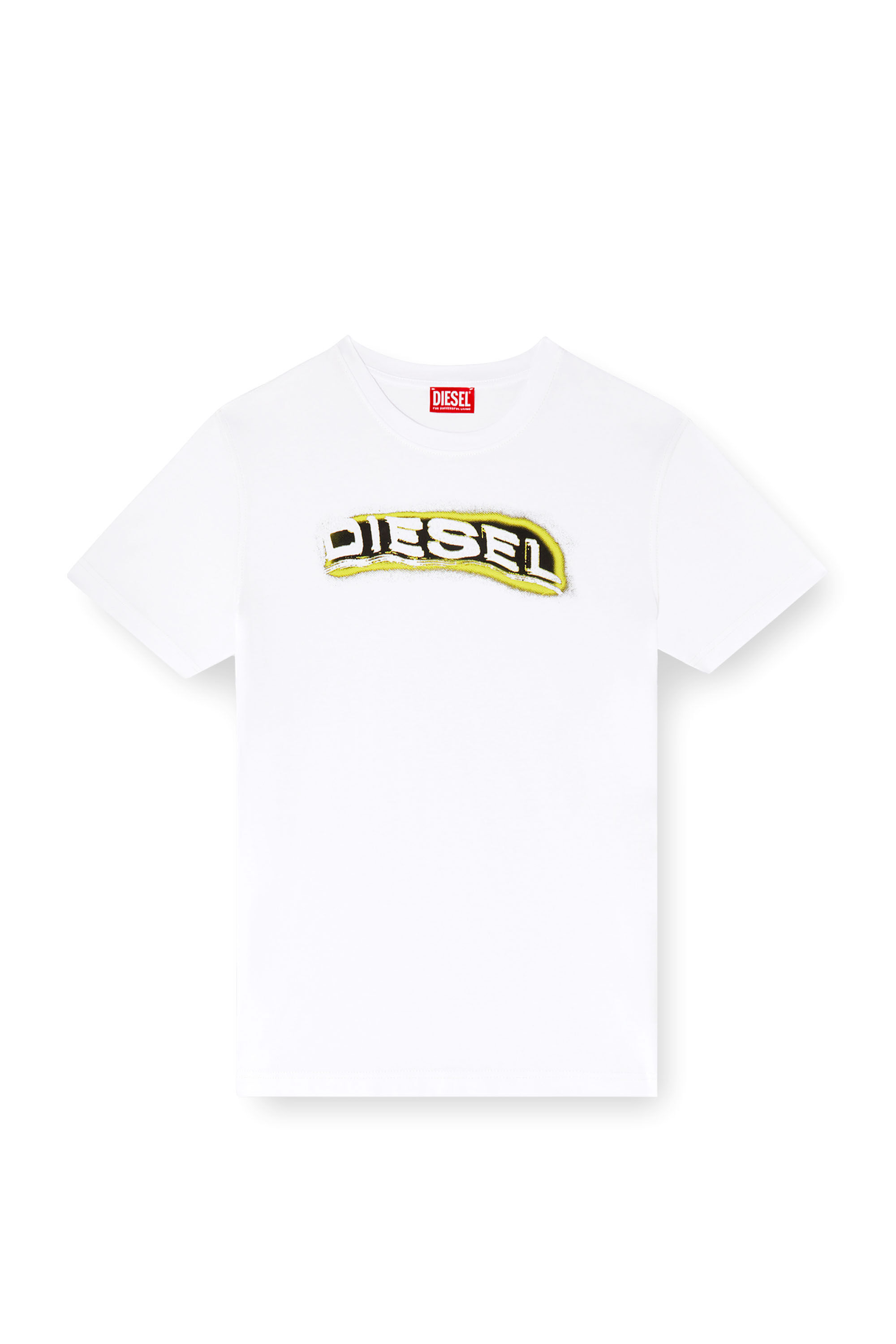 Diesel - T-ADJUST-R4, Man's T-shirt with puff-print logo in White - 2
