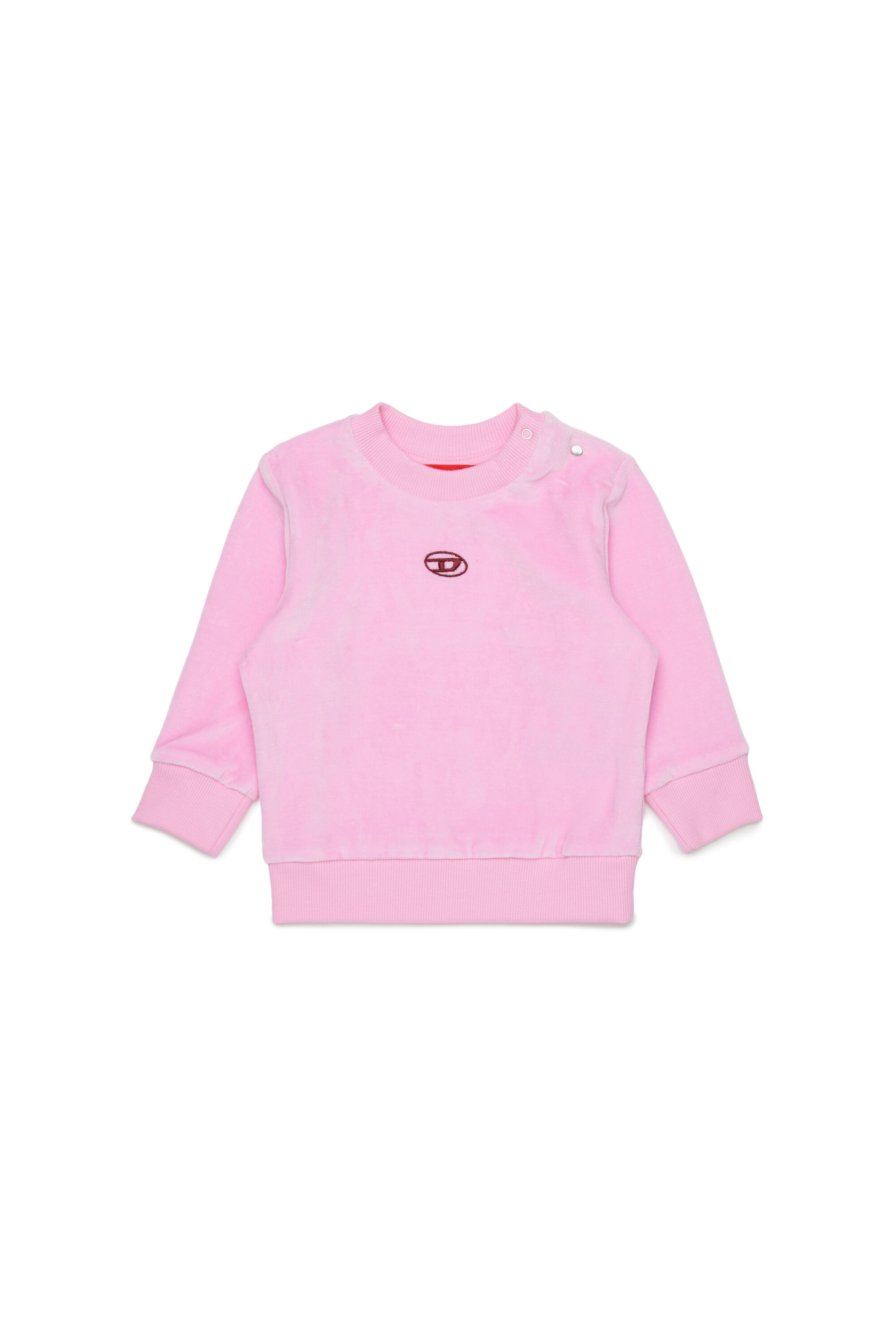 Diesel - SHENIB, Sudadera de terciopelo con bordado Oval D Hombre in Rosa - 1