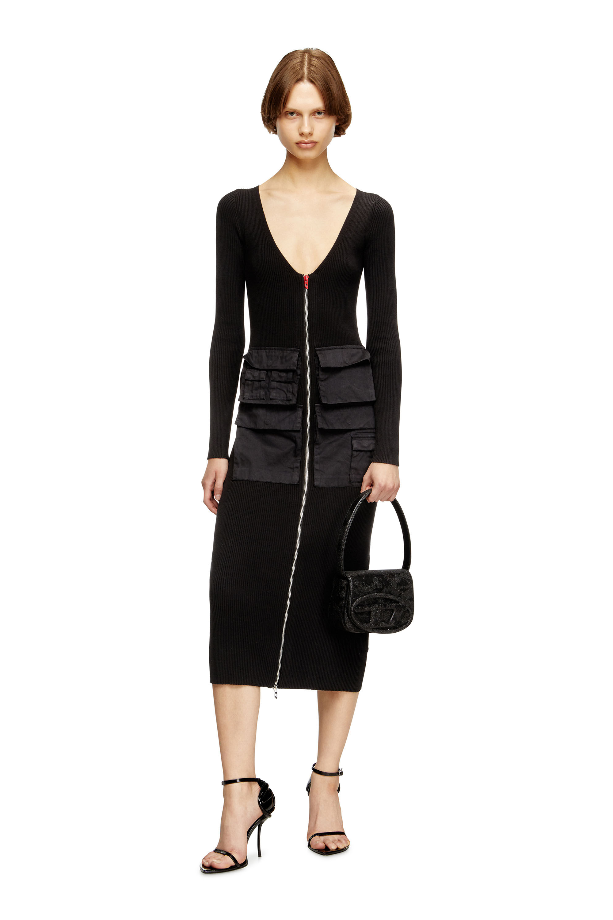 Diesel - 1DR, 1DR-Bolso 1DR icónico de lurex de camuflaje brillante Mujer in Negro - 6
