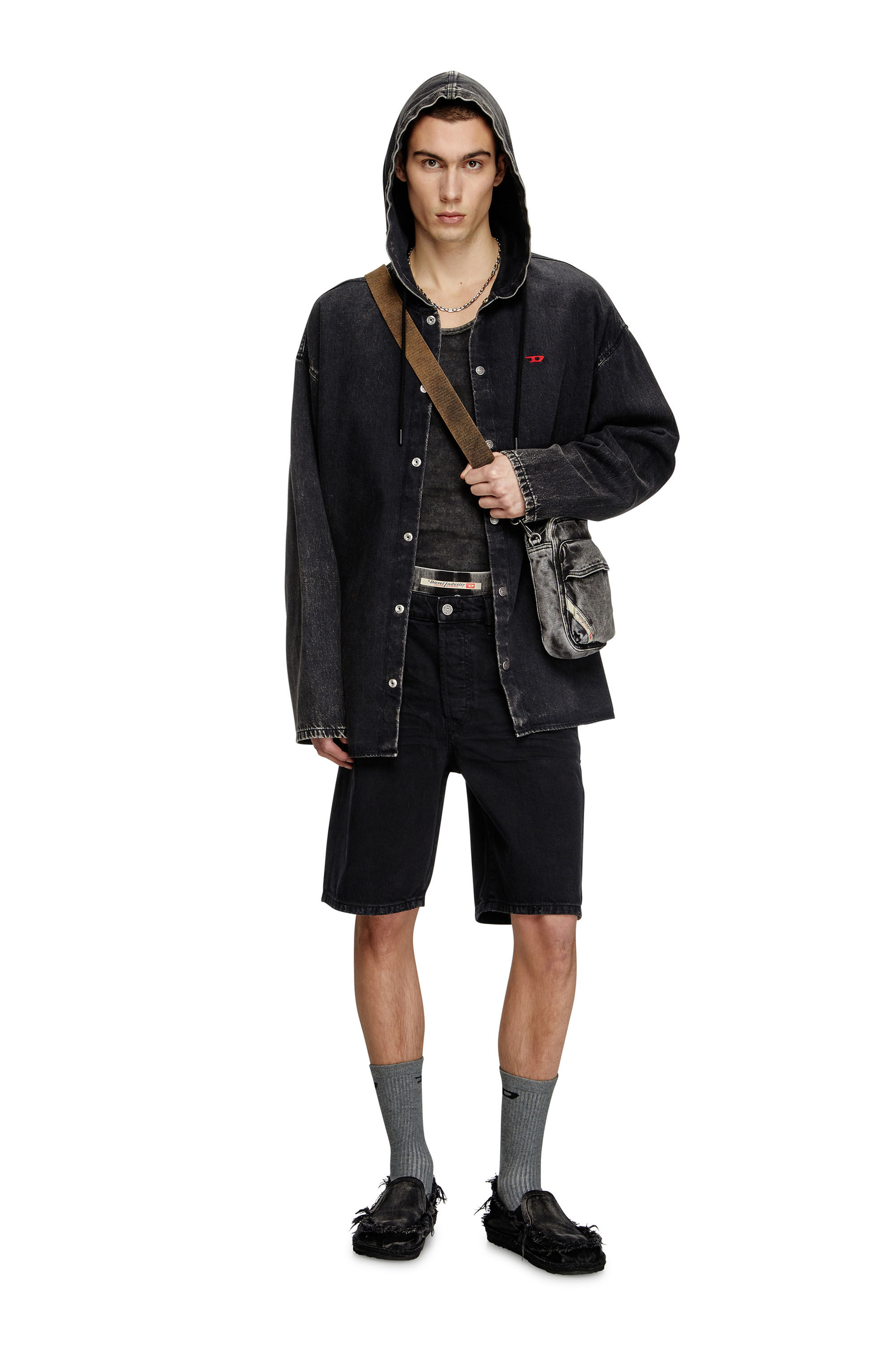 Diesel - REGULAR-SHORT, Pantalones cortos en denim Hombre in Negro - 1
