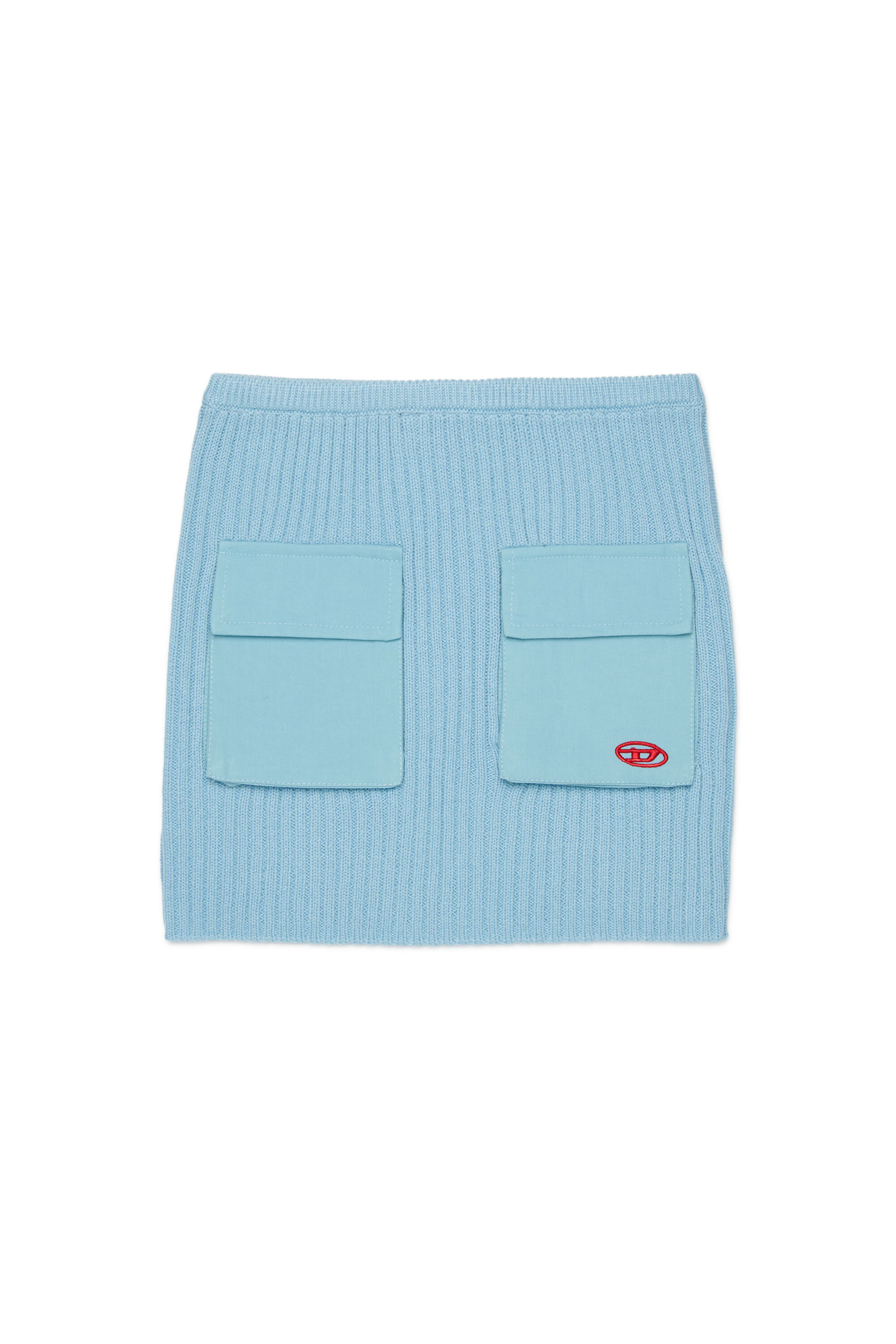 Diesel - GAMMY, Minifalda de punto acanalado con bolsillos utility Mujer in Azul marino - 1