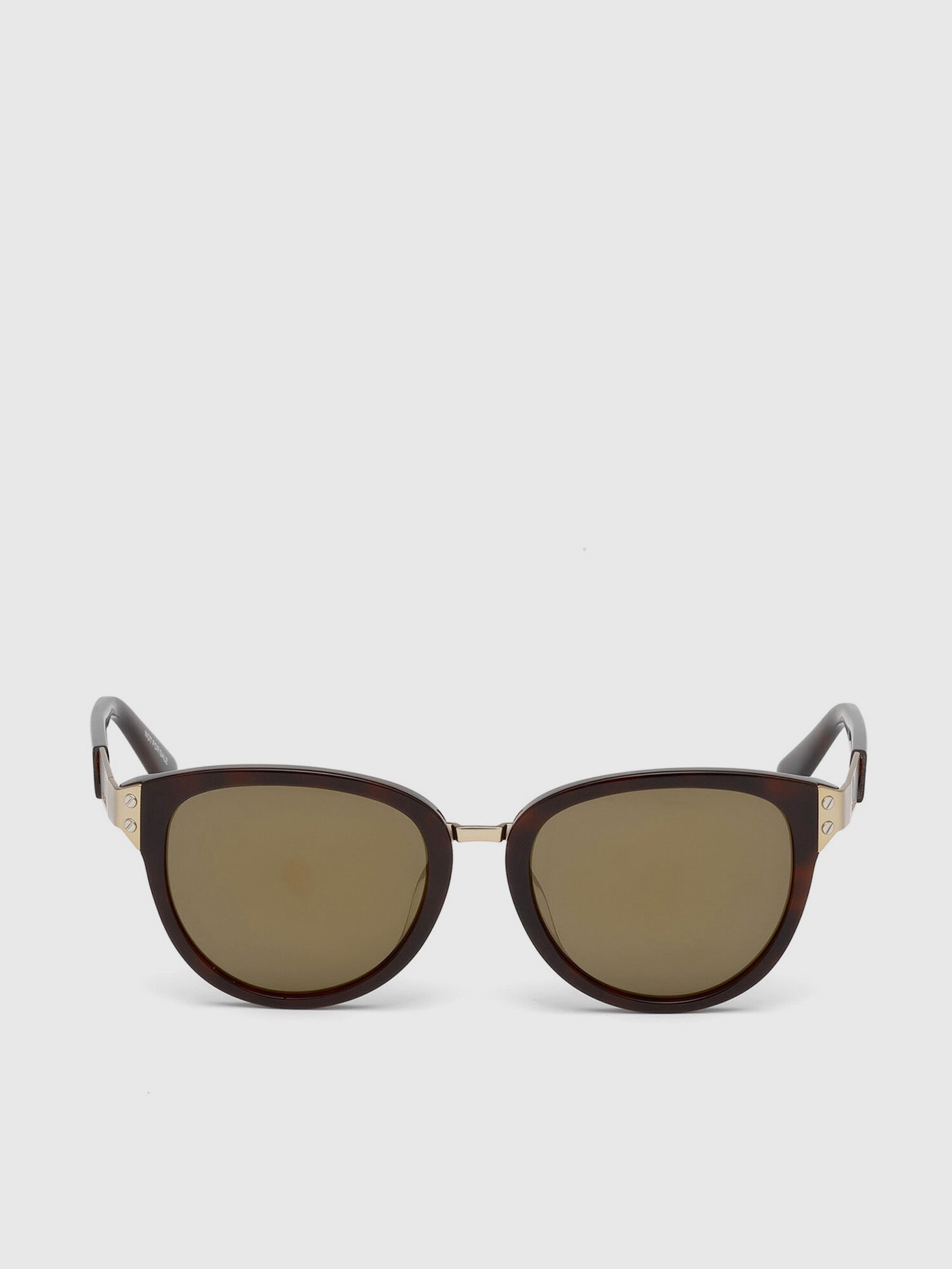 Diesel - DL0234, Gafas icónicas con detalles metálicos Mujer in Marrón - 1