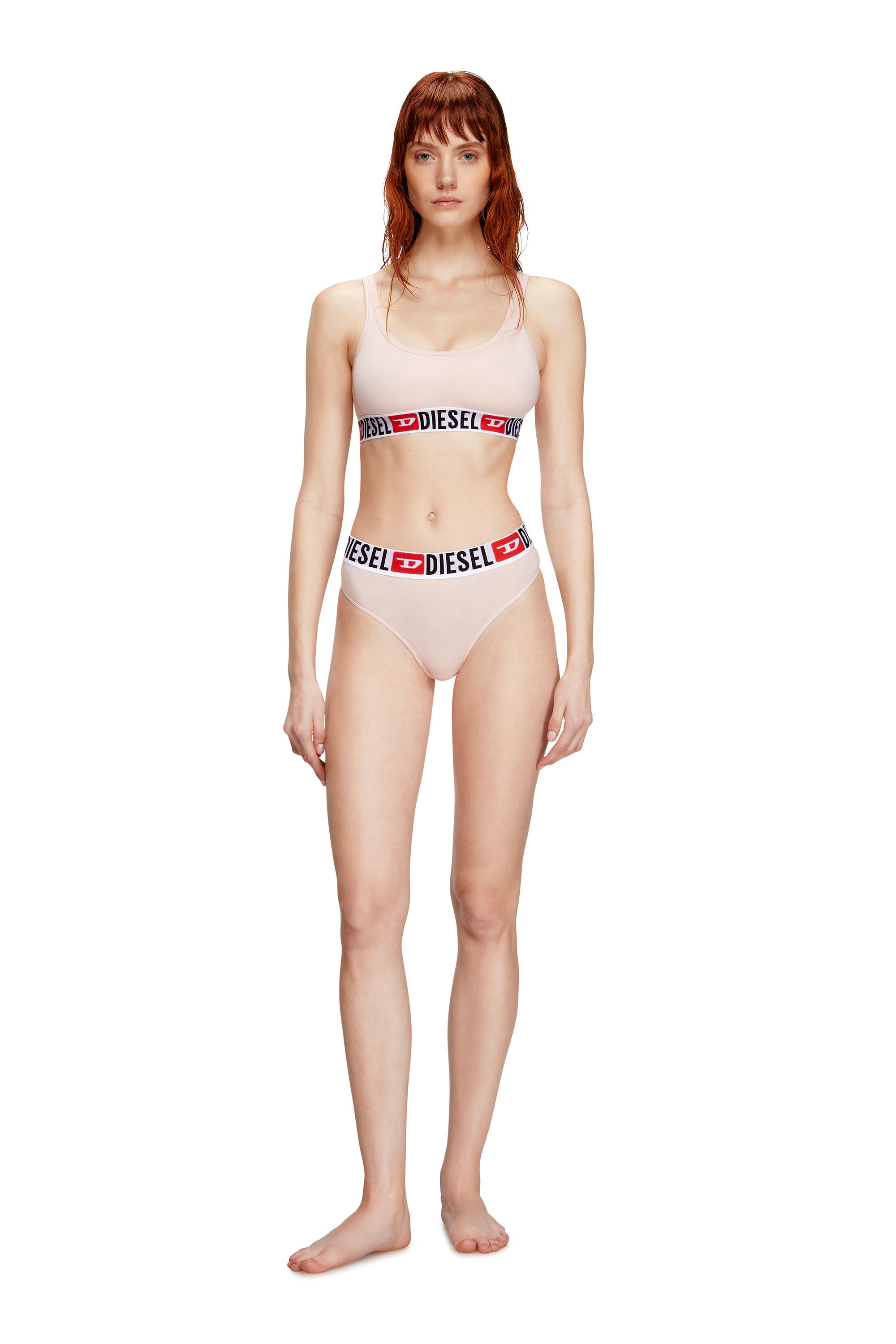 Diesel - UFSB-ORIBA, Bralette con banda con logotipo Mujer in Rosa - 1
