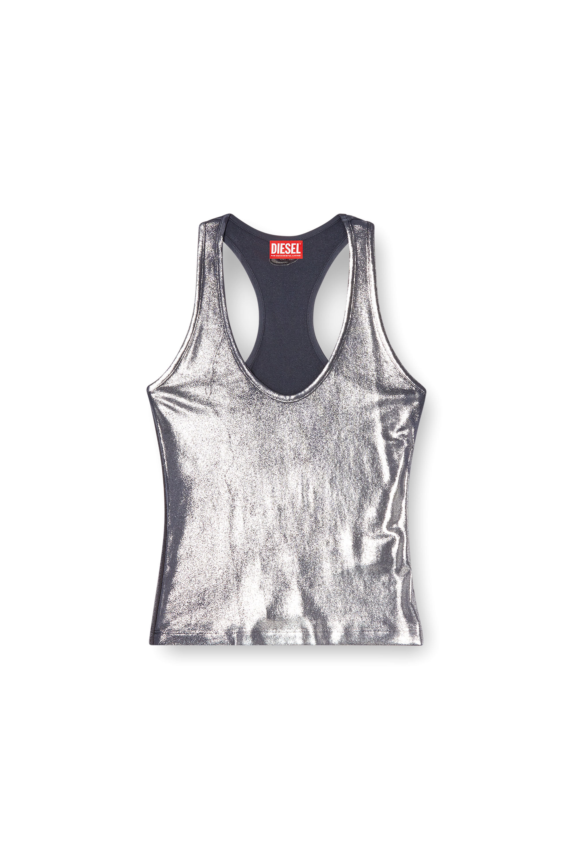 Diesel - T-AMA, Camiseta metálica con tirantes Mujer in Azul marino - 2