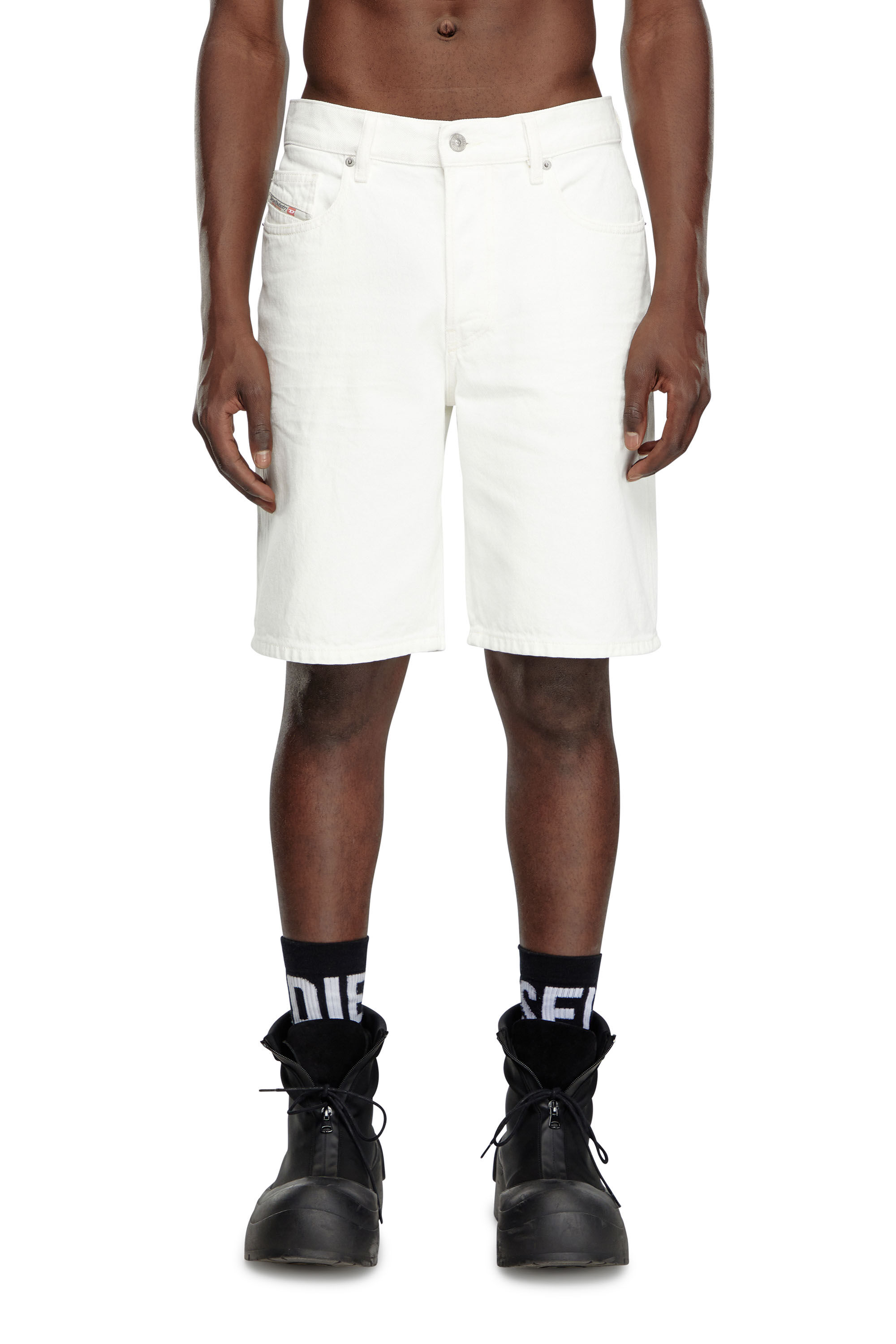 Pantalones cortos en denim Hombre Blanco Diesel