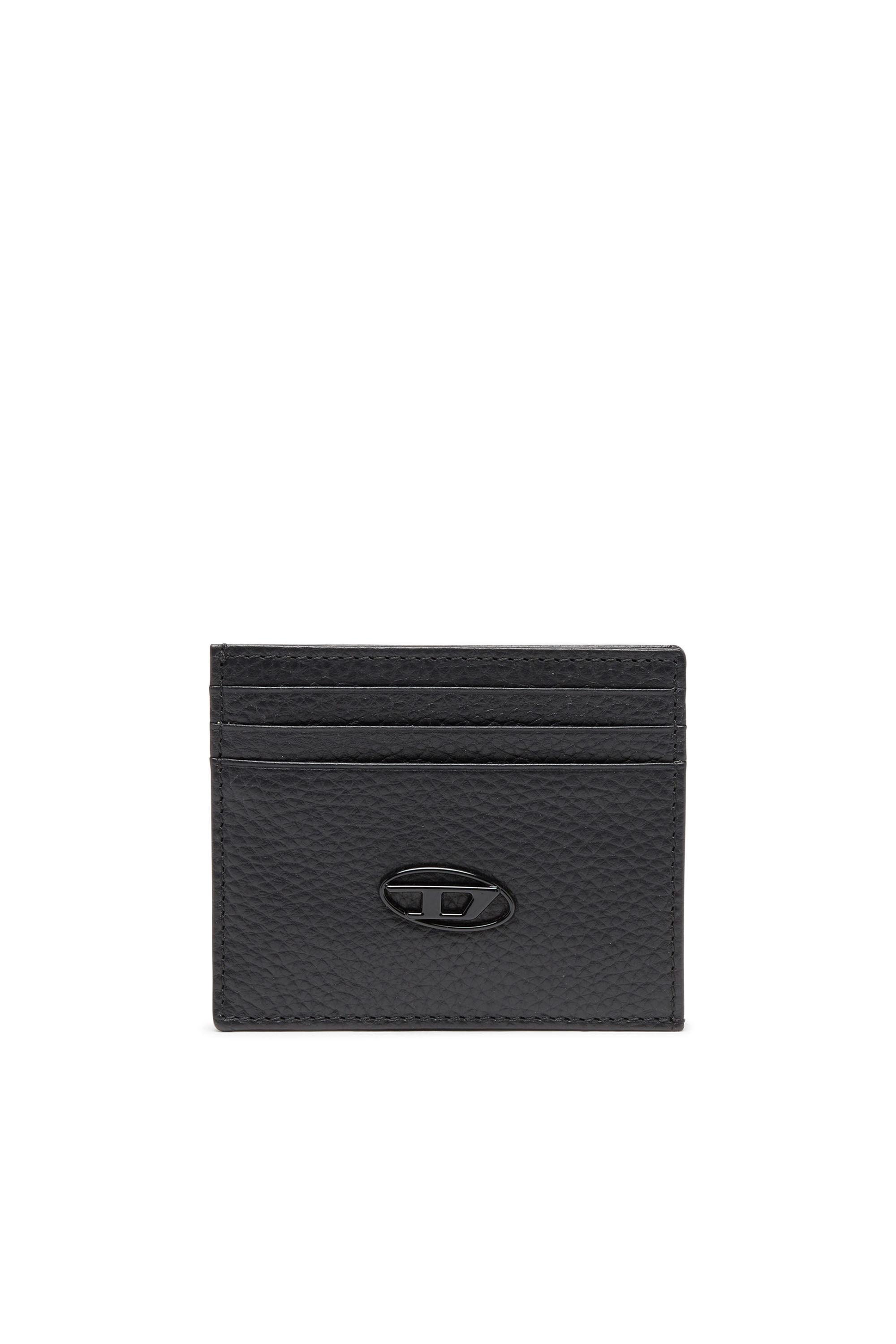 Diesel - CARD CASE, Man Card case in grained leather in Black - Image 1