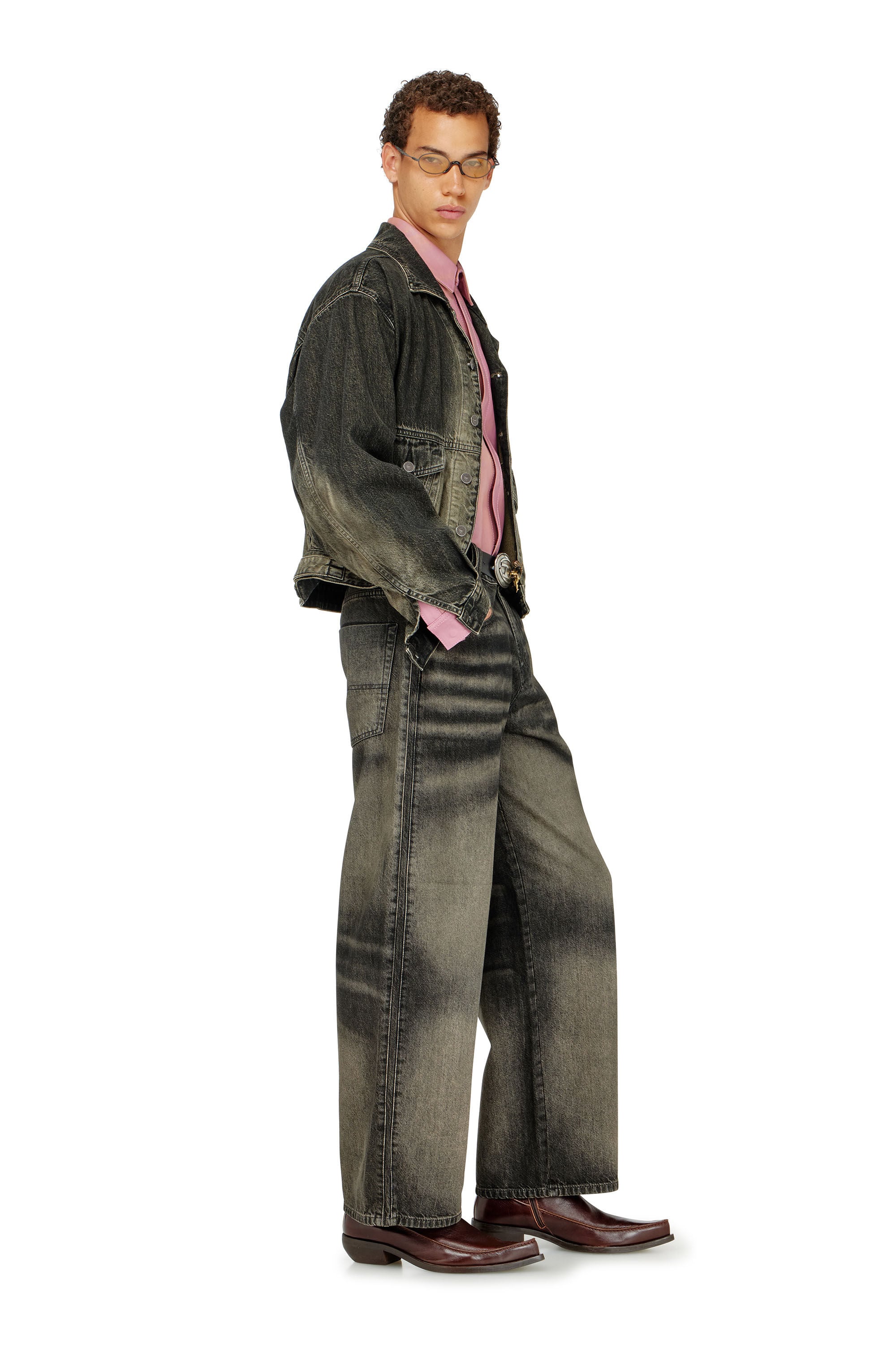 Diesel - Relaxed Jeans 1982 D-Hakou 09R33 Unisex, Negro/Gris oscuro - 2