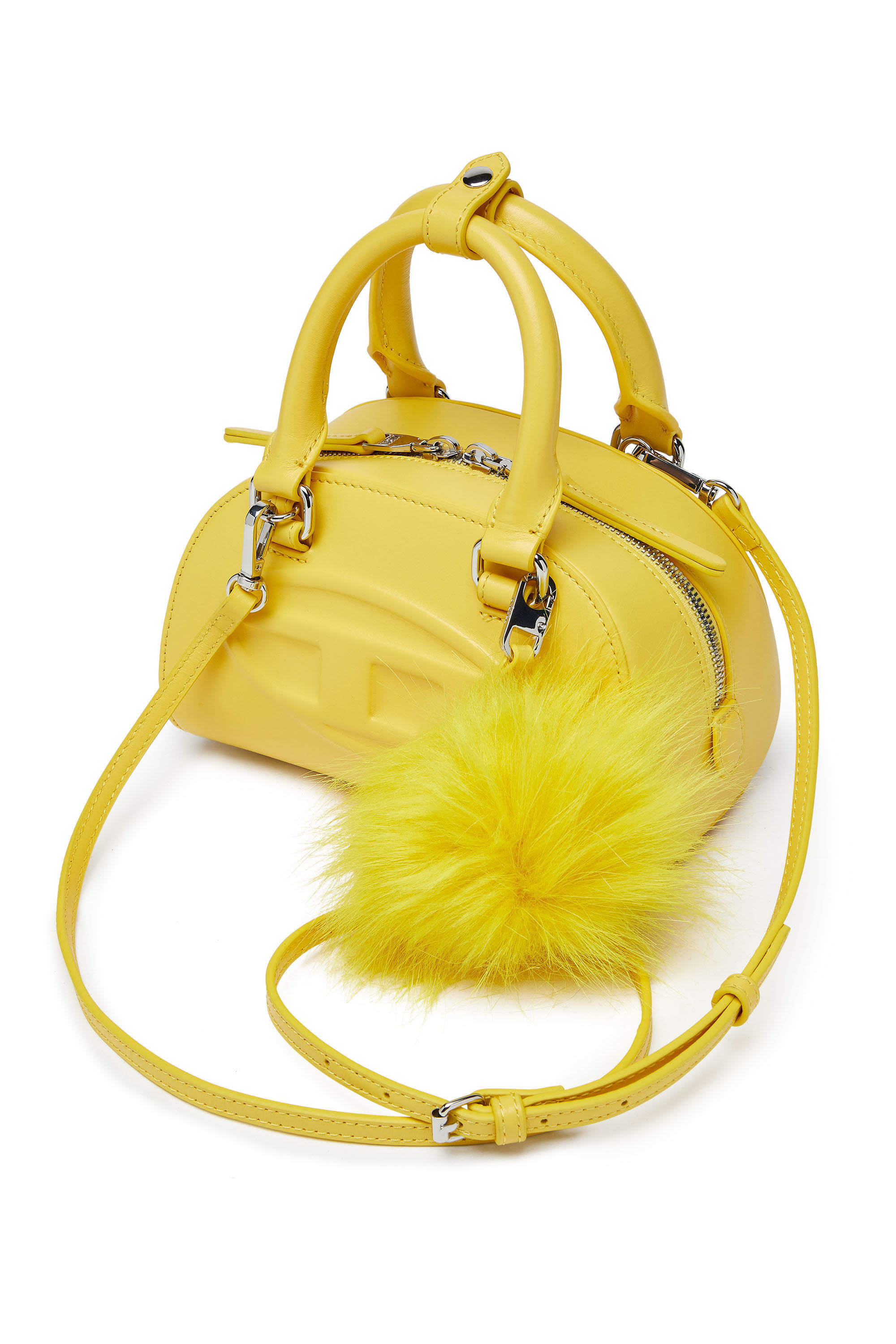 Diesel - 1DR DOME CROSSBODY, Mini bolso tipo bowling en cuero napa Mujer in Amarillo - 5