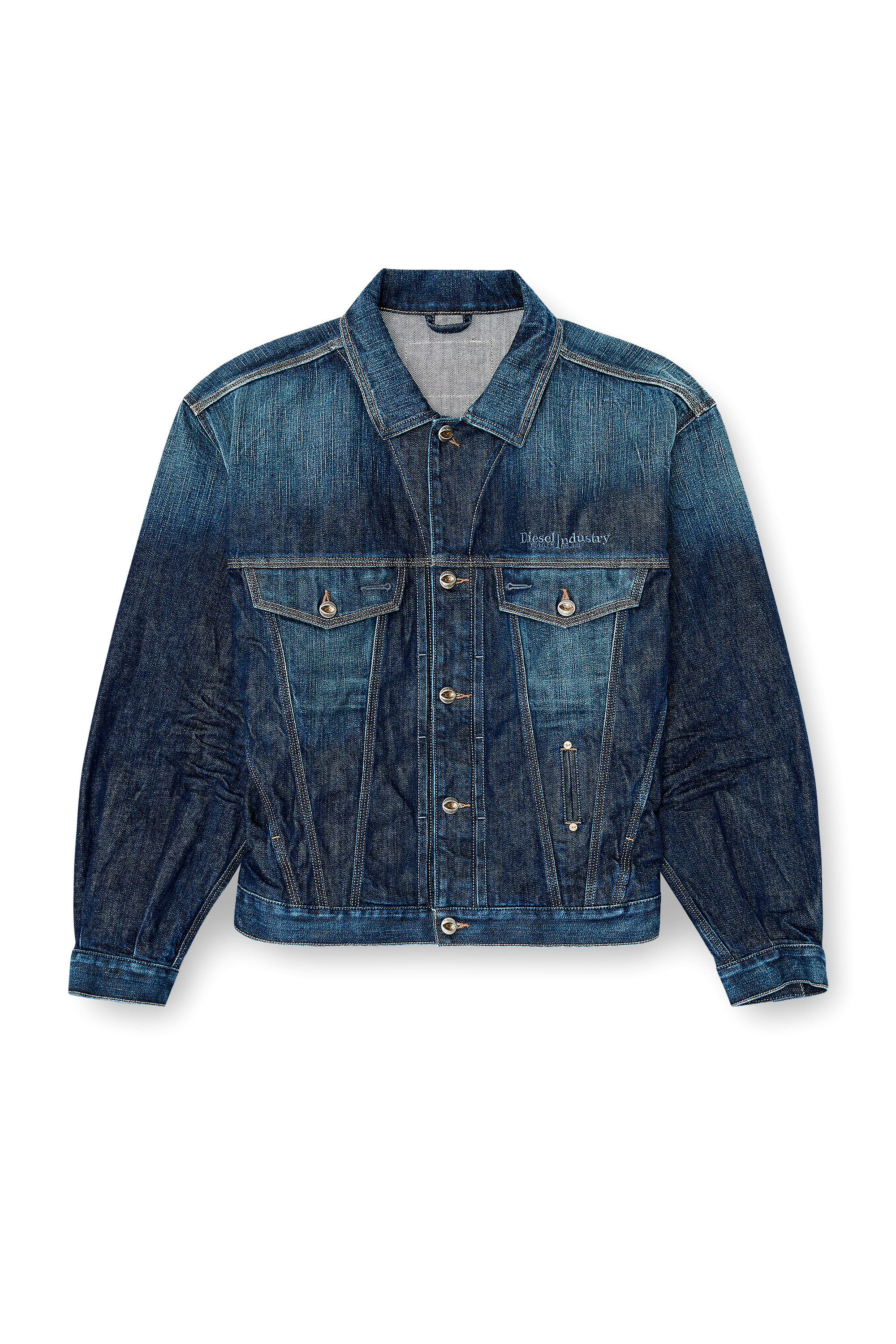 Diesel - D-DENVER-CL, Trucker jacket en denim selvedge Unisex in Azul marino - 2