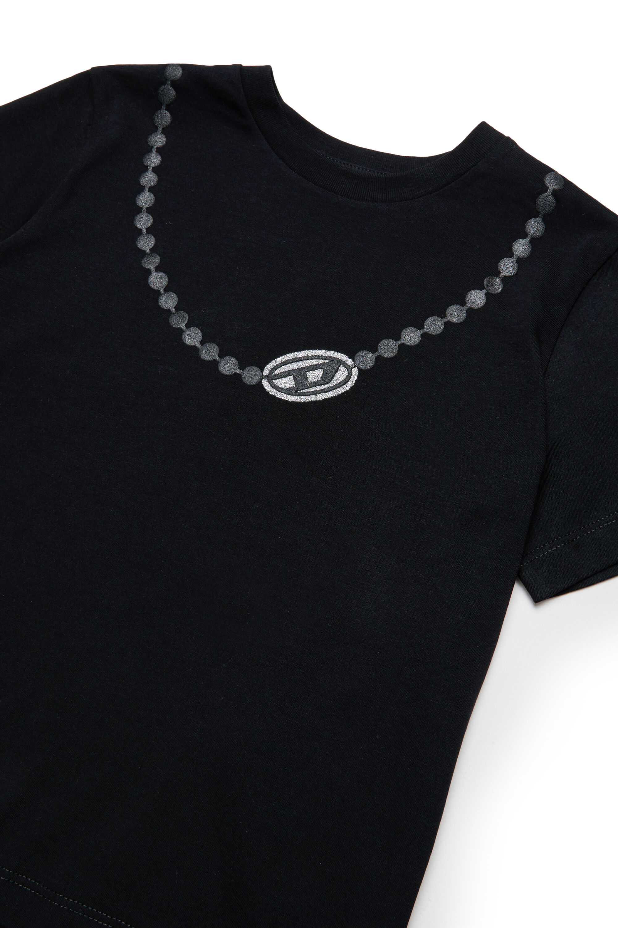 Diesel - TICLA, Camiseta de algod&oacute;n con estampado de collar Mujer in Negro - 3