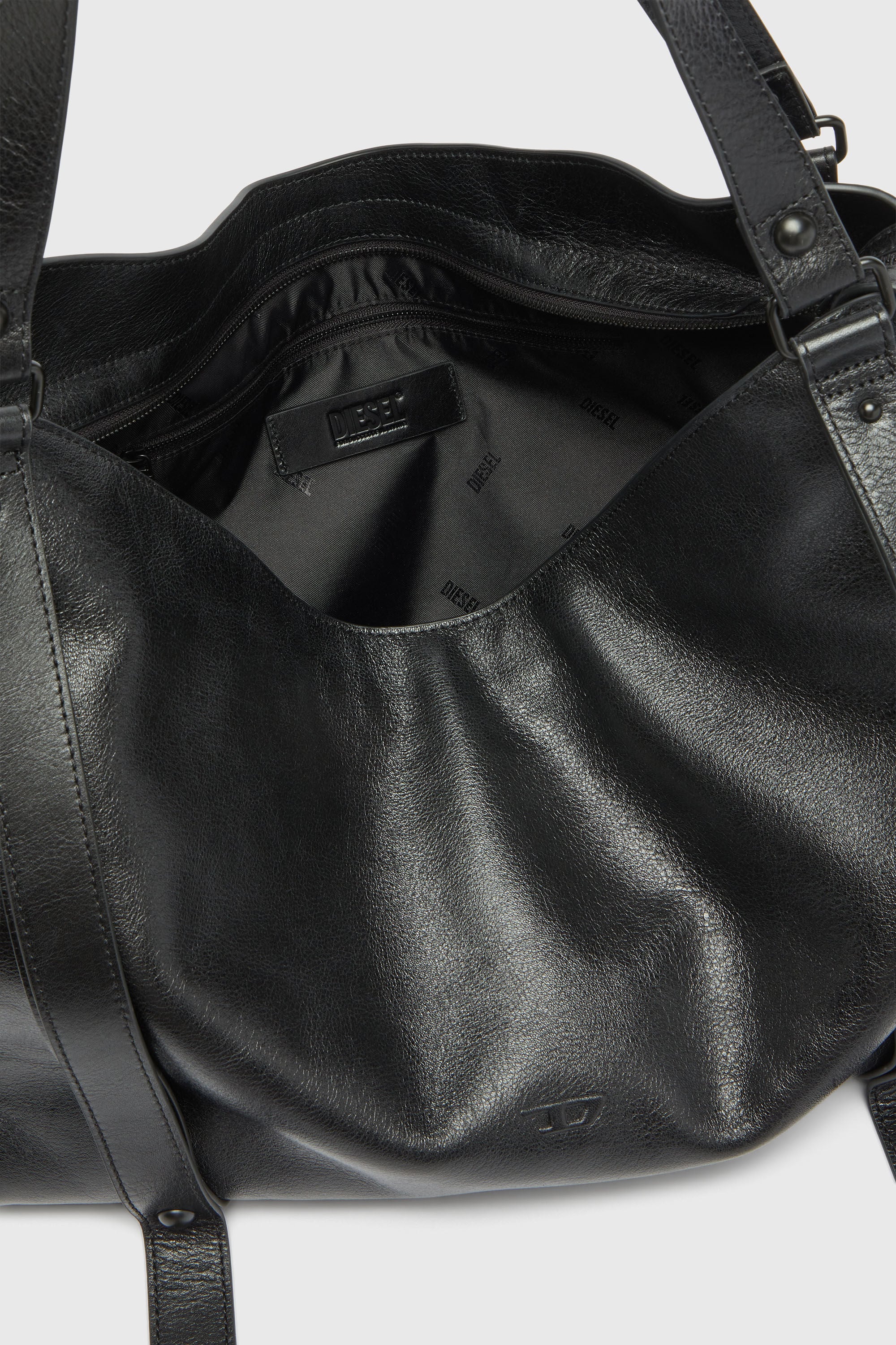 Diesel - D-ONE TOPHANDLE L, D-One-Bolso large con asa superior de piel Unisex in Negro - 4