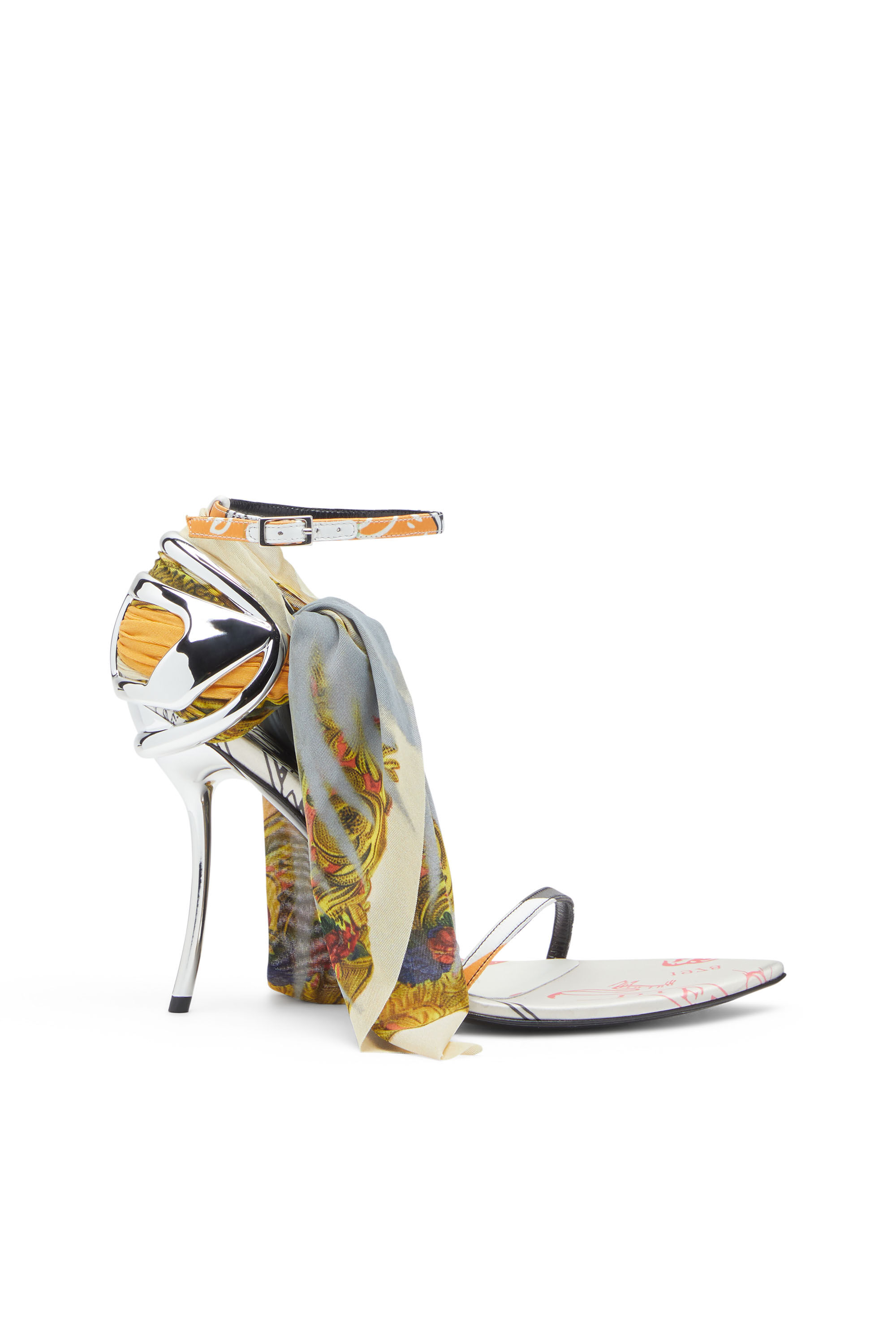 Diesel - D-TEN&HALF SDL BANDANA, D-Ten&Half-Sandalias de tacón estilo bandana en satén Mujer in Multicolor - 1