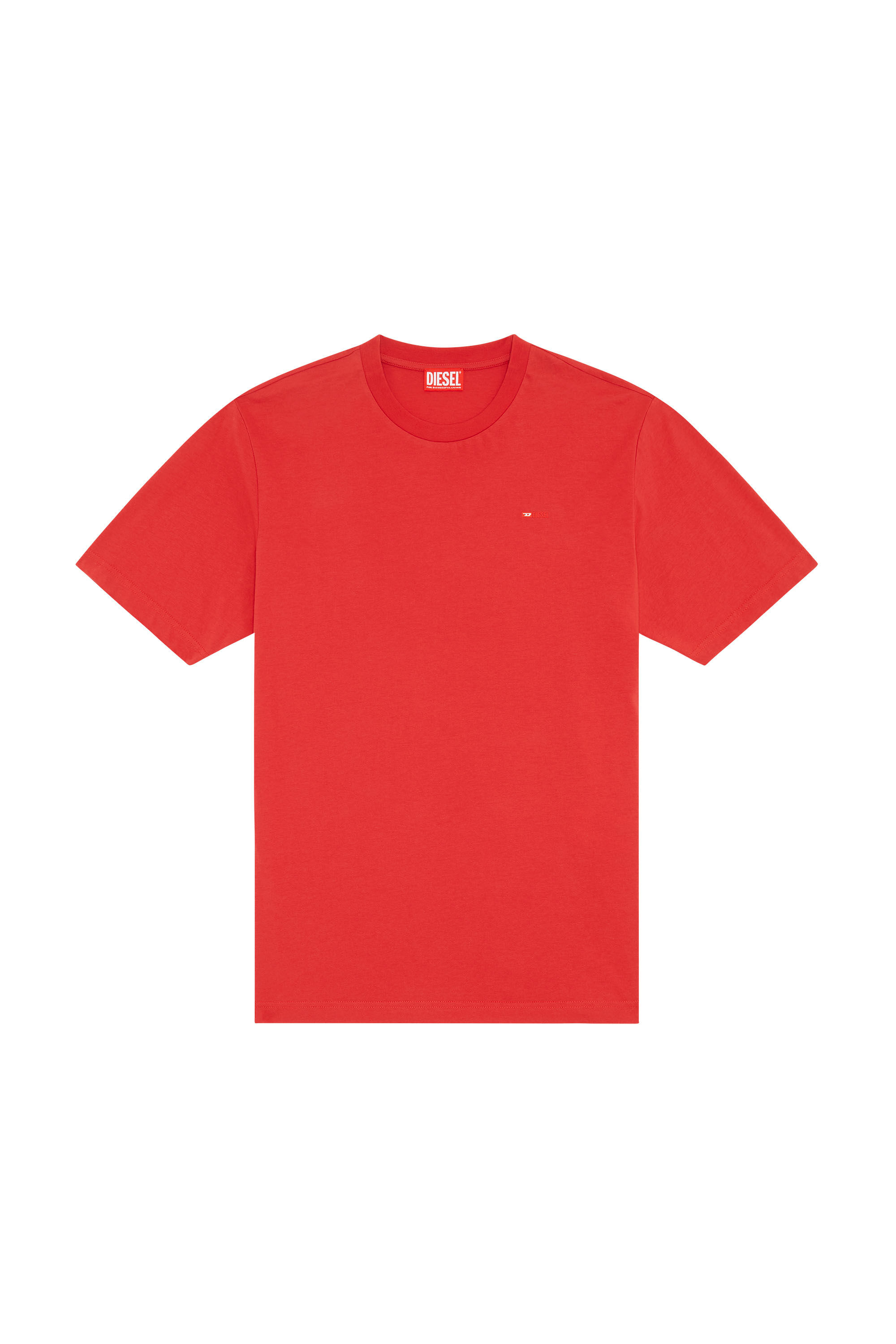 Diesel - T-JUST-MICRODIV, Man T-shirt with micro-embroidered logo in Red - Image 2
