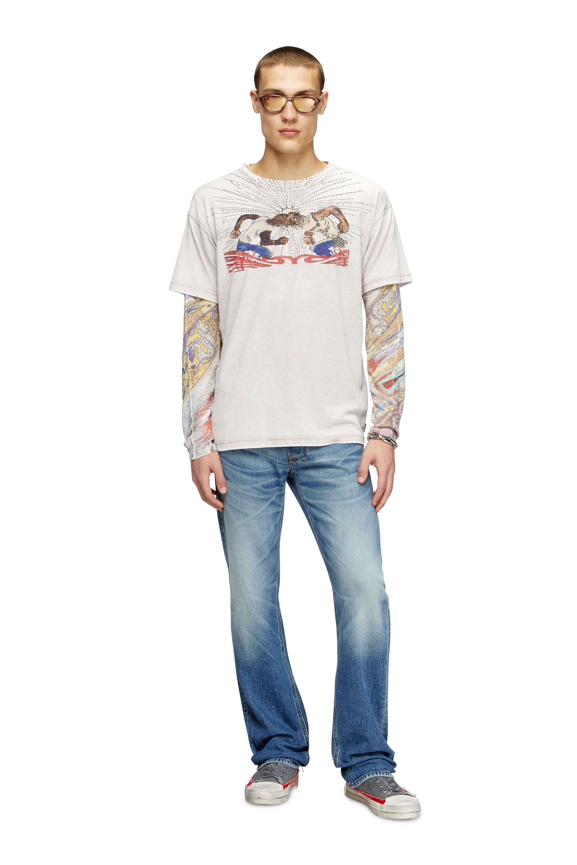 Diesel - T-NORM-T15, Camiseta con diseño de piedras Hombre in Gris - 1