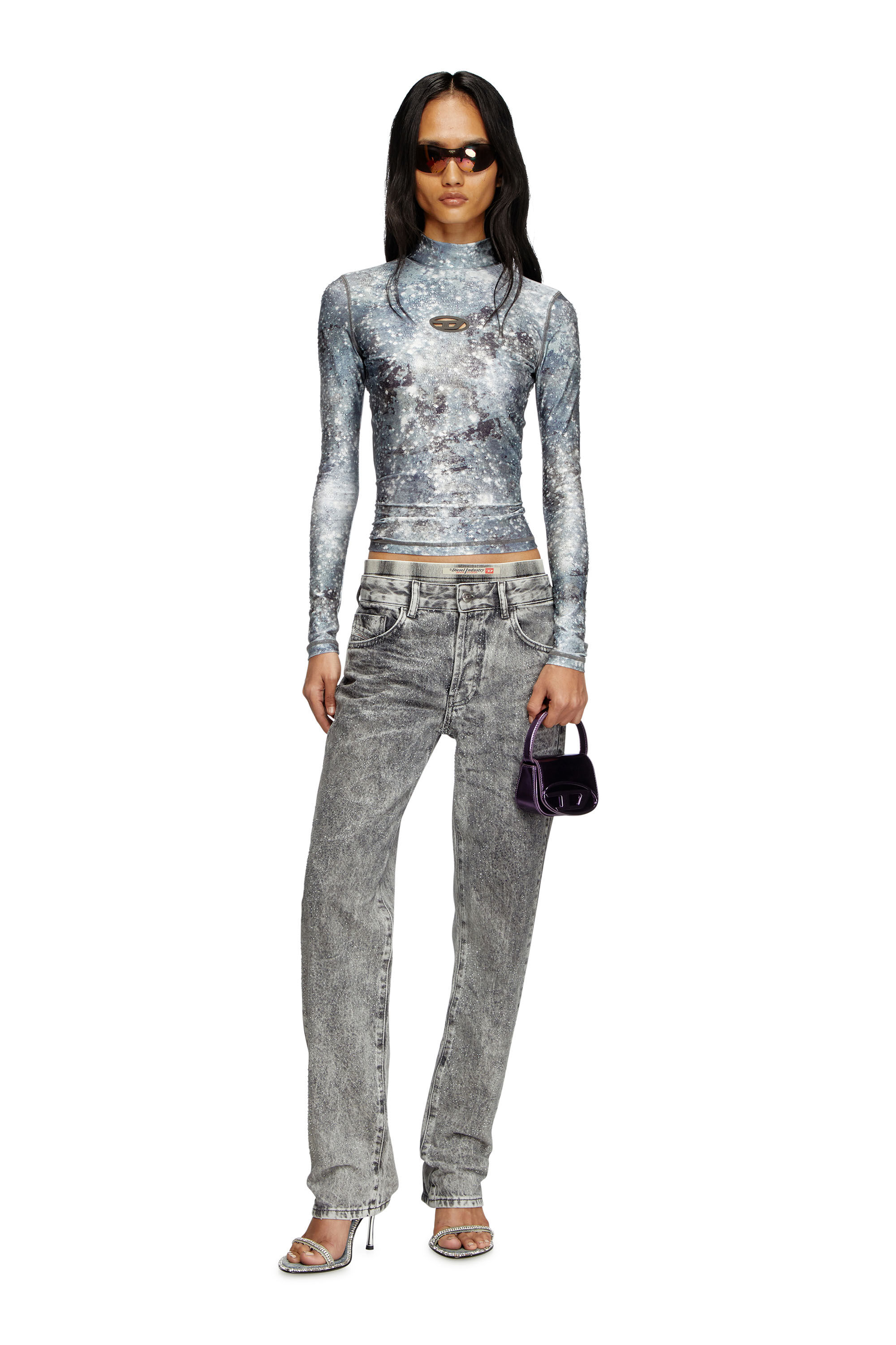 Diesel - T-AKARA, Top de cuello alto y manga larga Mujer in Multicolor - 1