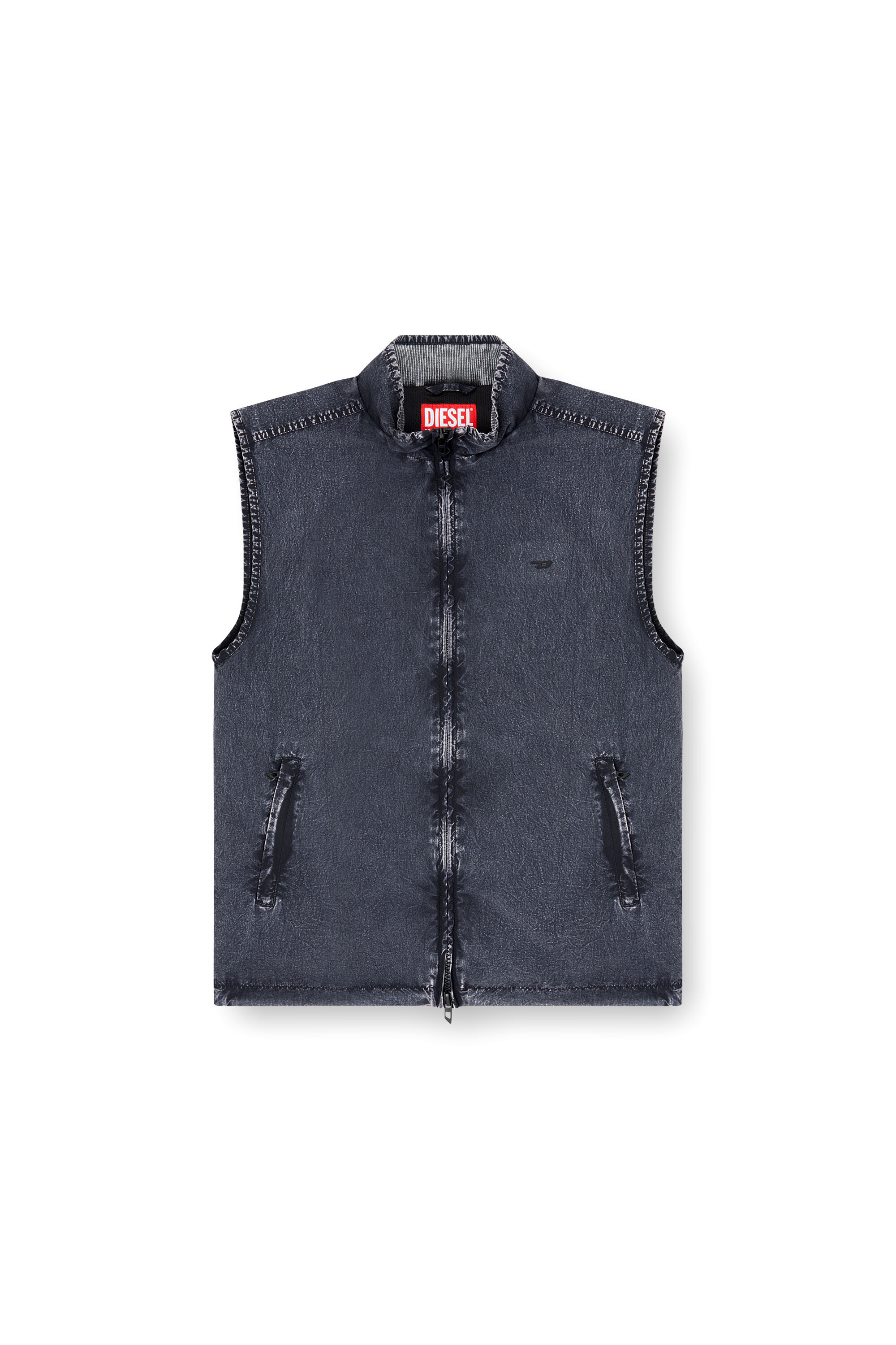 Diesel - J-ERB, Chaleco en taslan de nailon reciclado Hombre in Azul marino - 2