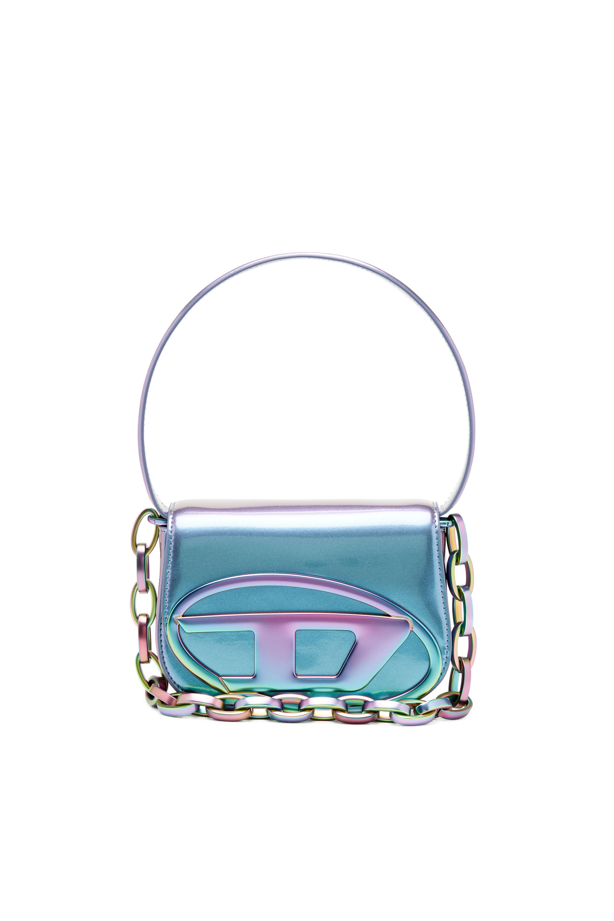 1DR Bolso de hombro iconico con efecto iridiscente Mujer Azul marino Diesel
