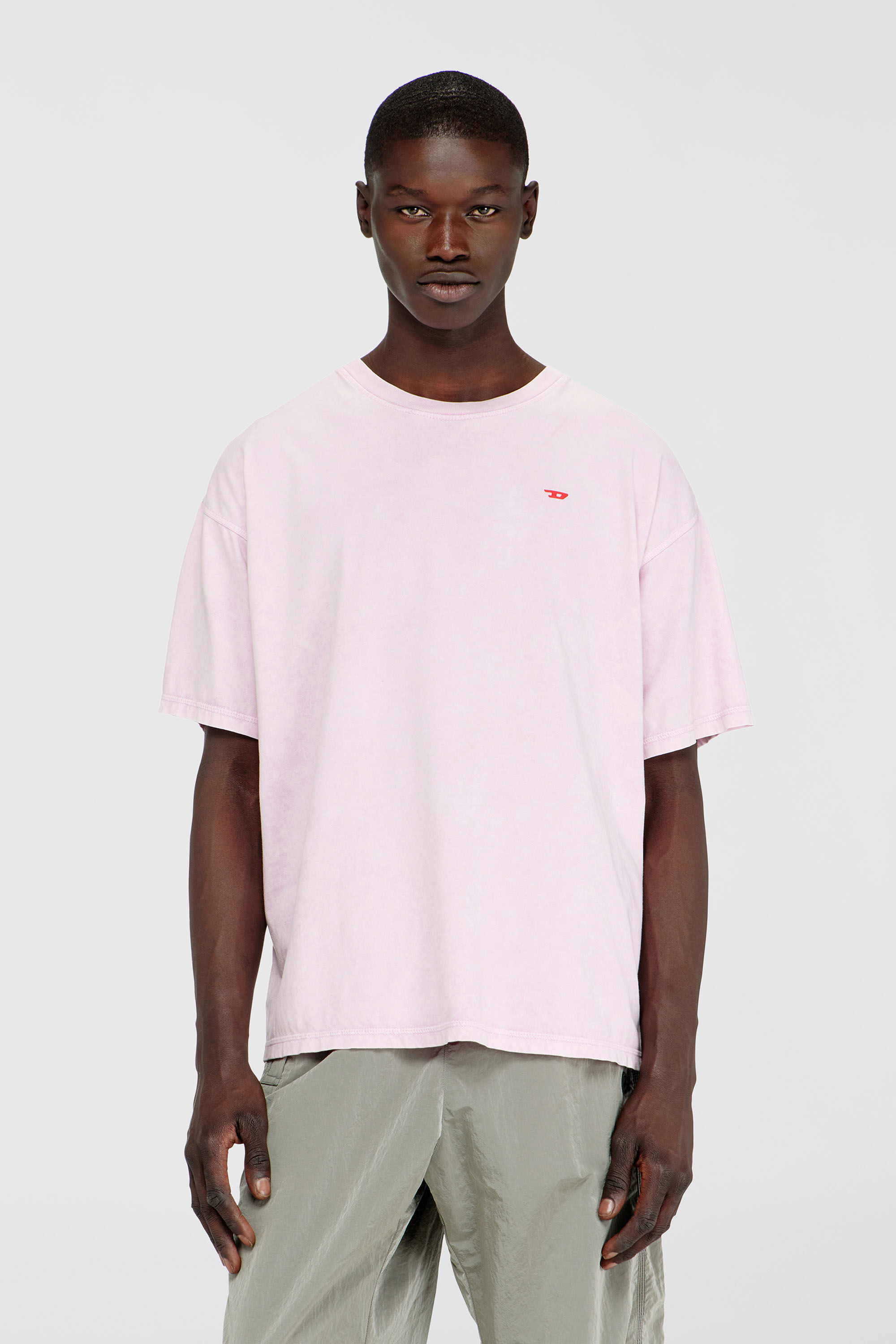 Diesel - T-BOXT-AA14, Camiseta de algod&oacute;n con efecto tratado Hombre in Rosa - 3