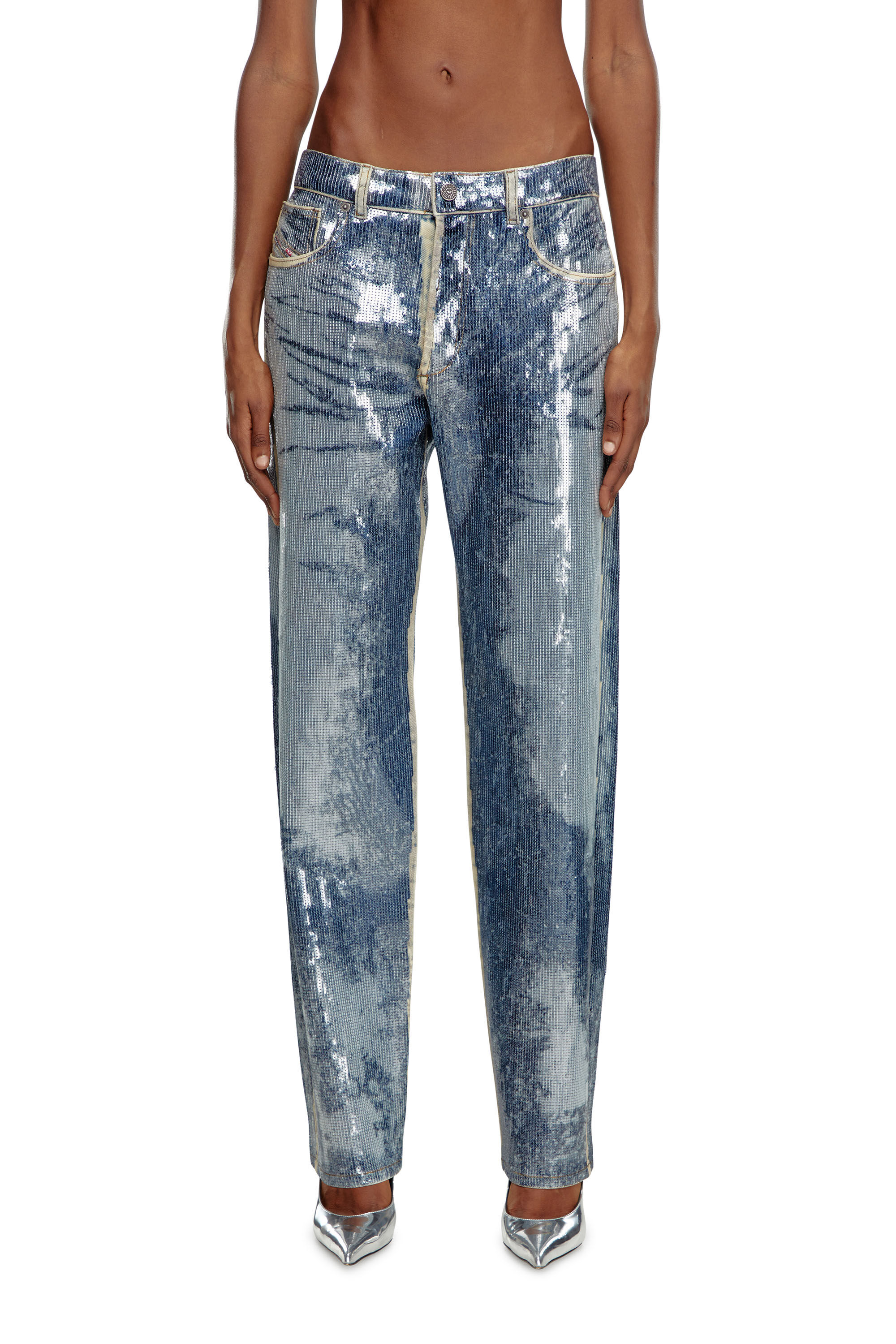 Diesel - Mujer Straight Jeans D-Ark 0PGAE, Azul medio - Image 3