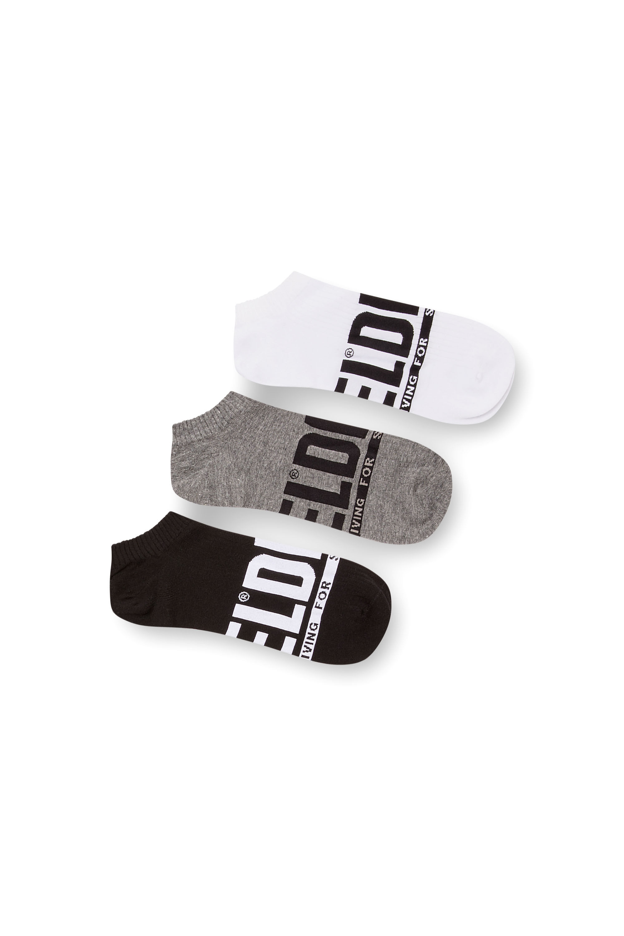 Diesel - SKM-GOST-THREEPACK, Paquete de 3 calcetines de corte bajo con logotipo Hombre in Multicolor - 1