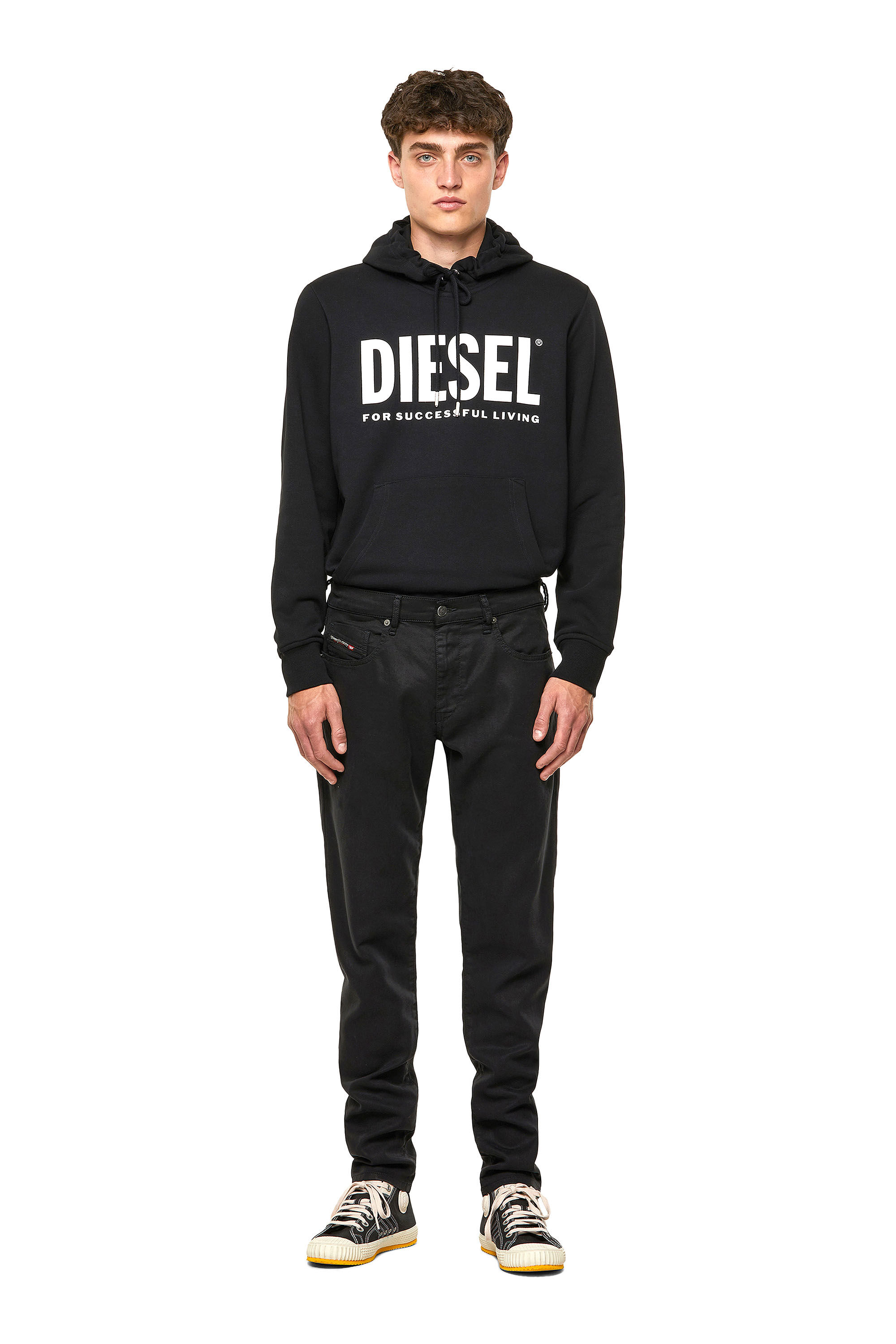 Diesel - D-Strukt JoggJeans® 069NC Slim, Negro/Gris oscuro - Image 1