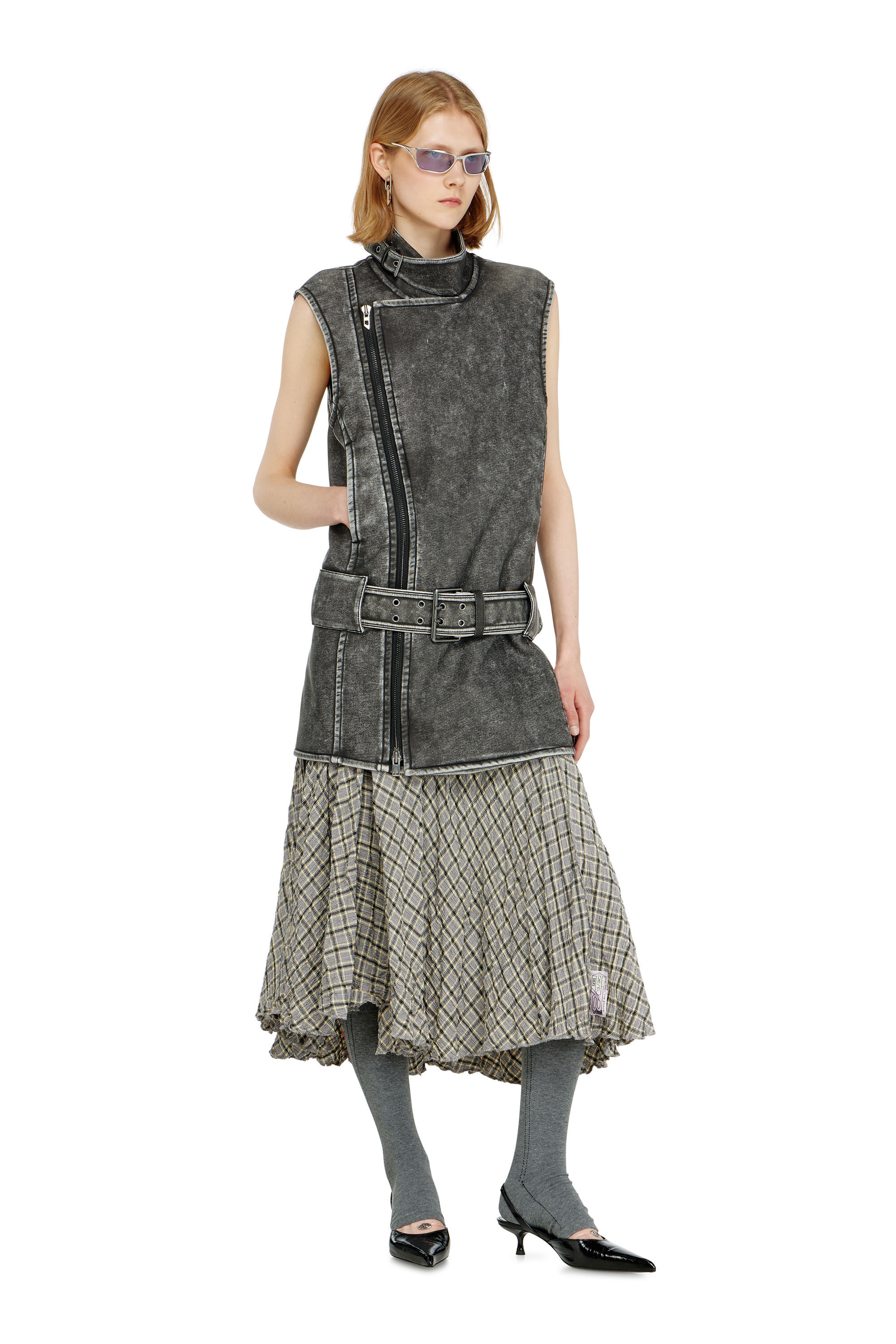 Diesel - D-IKE, Vestido mini estilo biker con cintur&oacute;n Mujer in ToBeDefined - 1