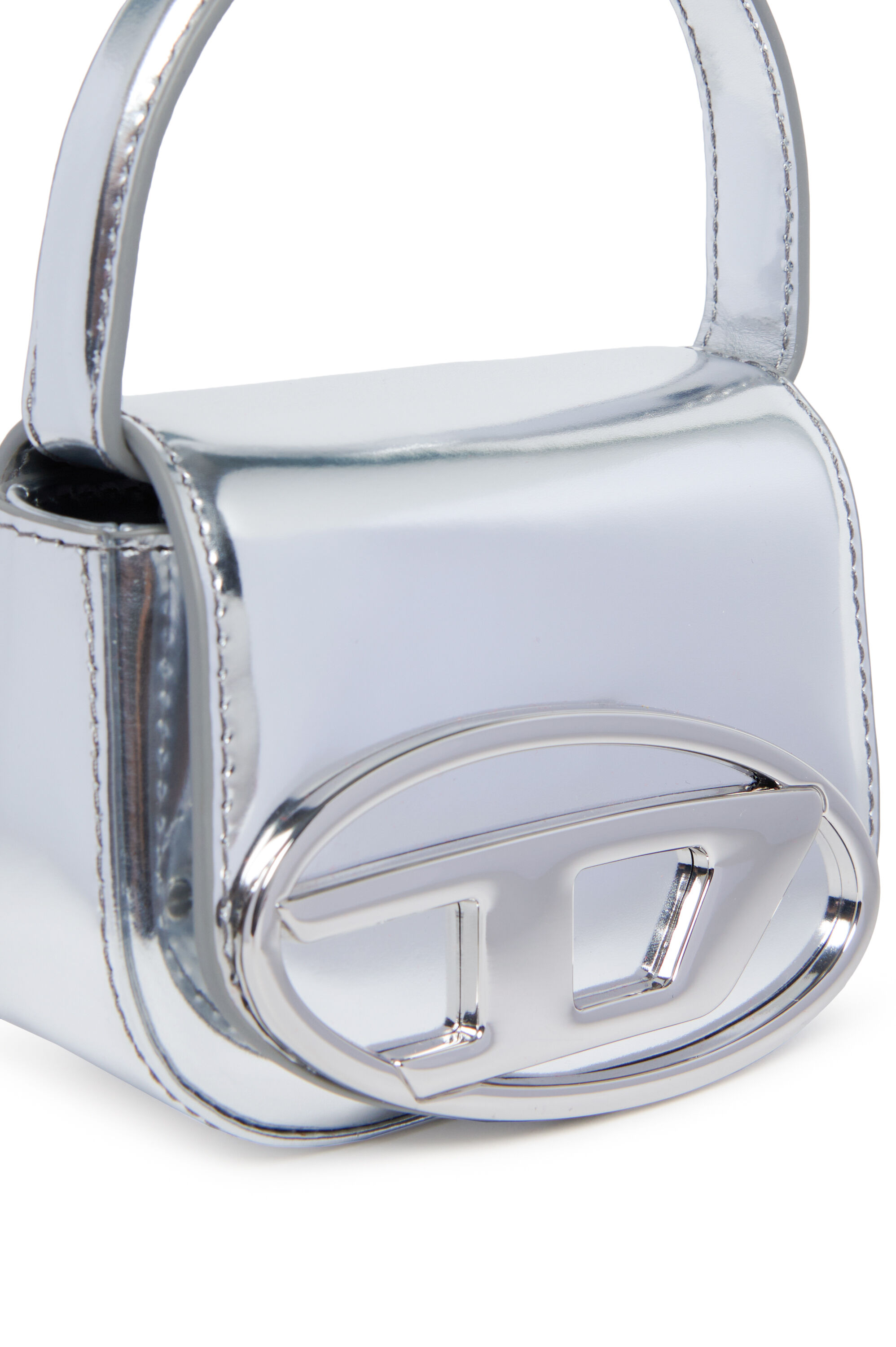 Diesel - 1DR XS, Minibolso icónico de cuero mate metálico Mujer in Plateado - 4
