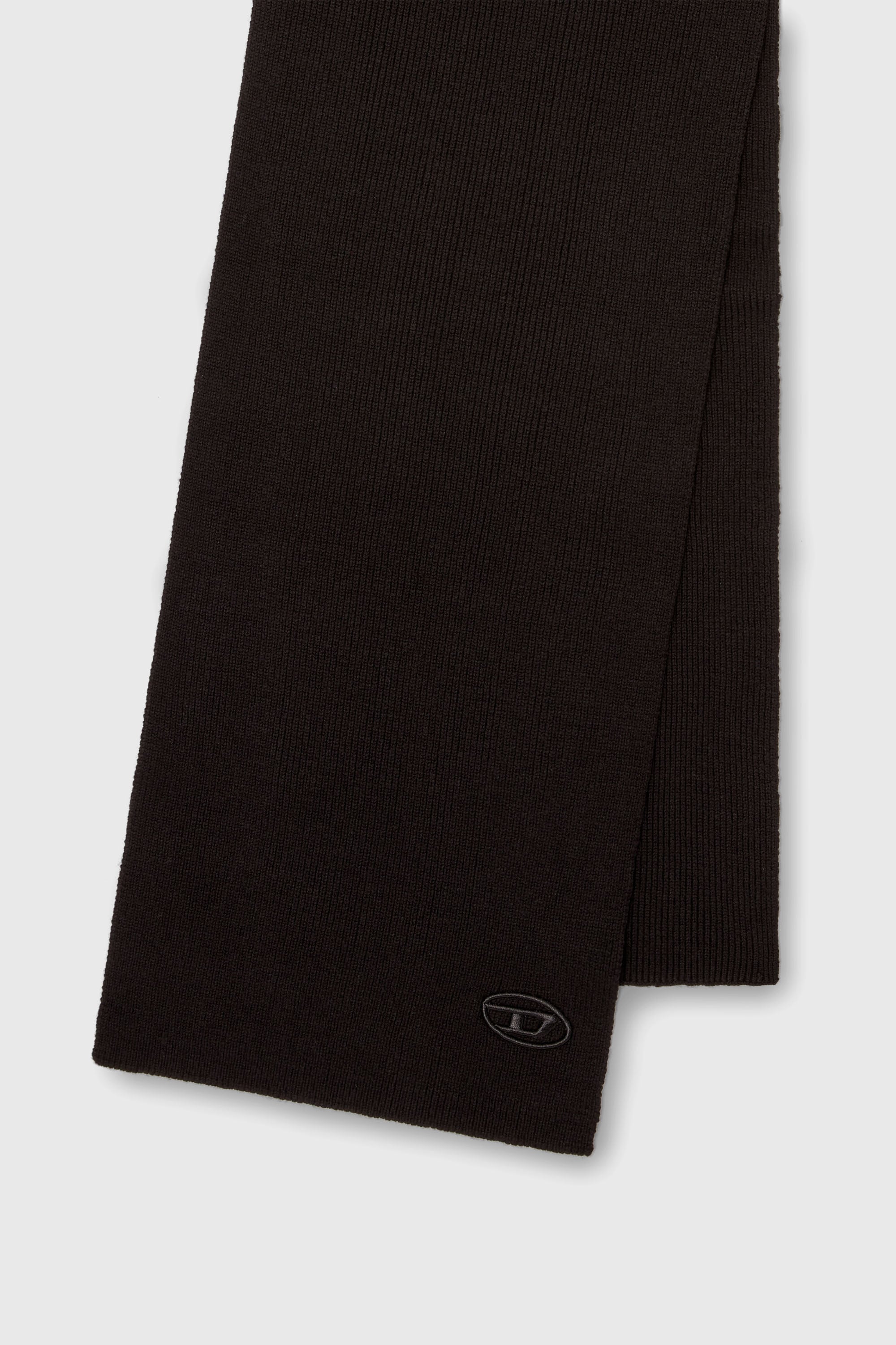 Diesel - K-CODER SCARF, Bufanda en canal&eacute; de mezcla de lana Unisex in Negro - 3