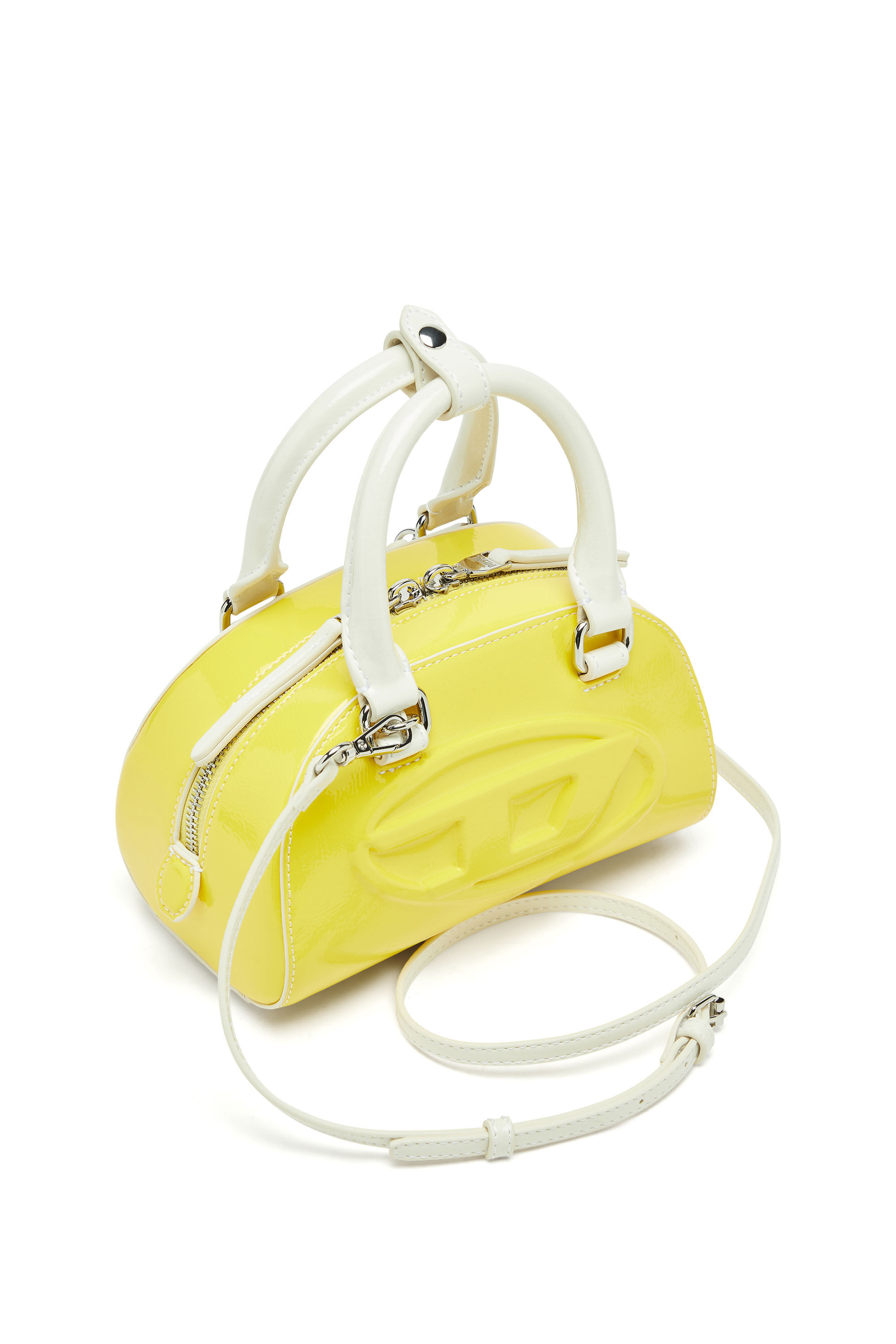 Diesel - 1DR DOME CROSSBODY, 1DR Dome-Bolso bowling mini con efecto naplak Mujer in Amarillo - 5