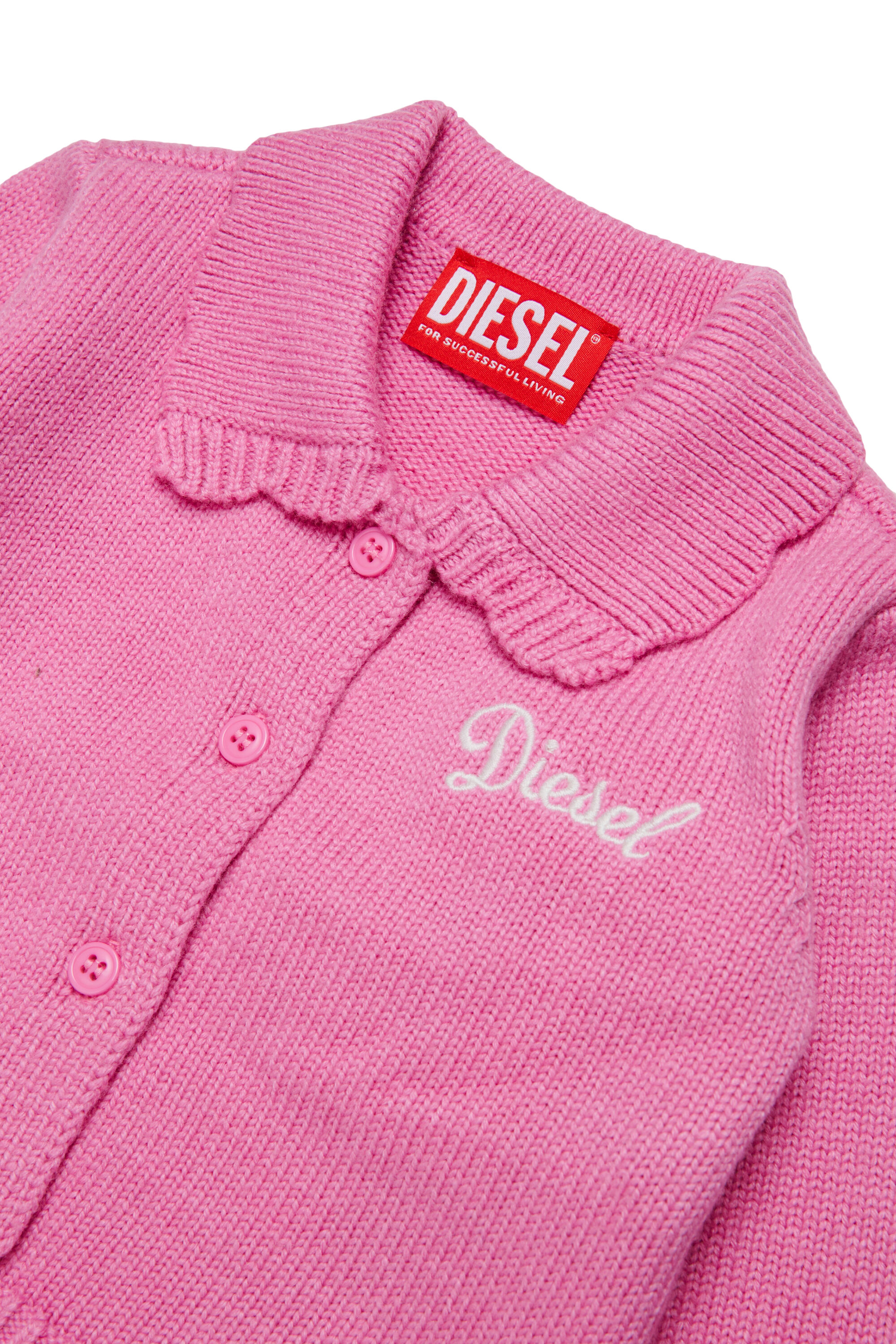 Diesel - KSCALOB, C&aacute;rdigan enriquecido con cashmere y cuello festoneado Mujer in Rosa - 3