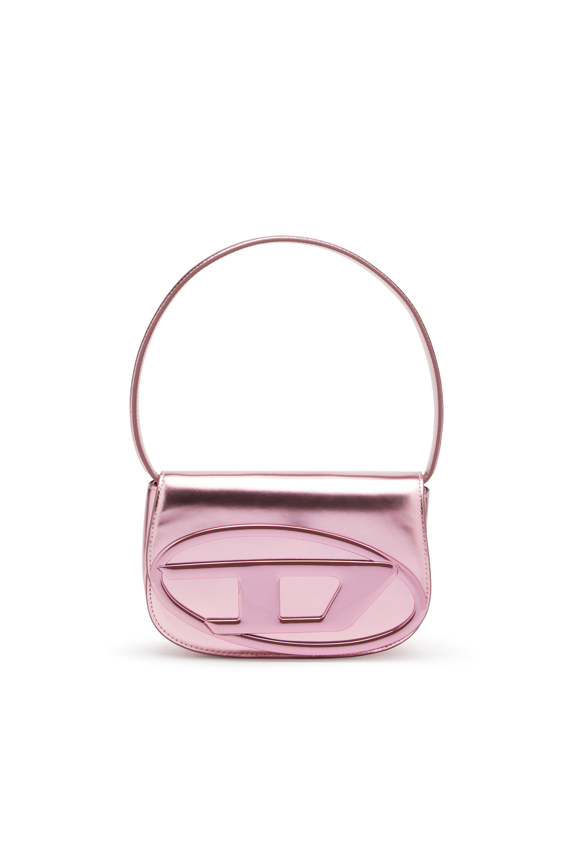 Women s 1DR Iconic shoulder bag in mirrored leather Pink Diesel