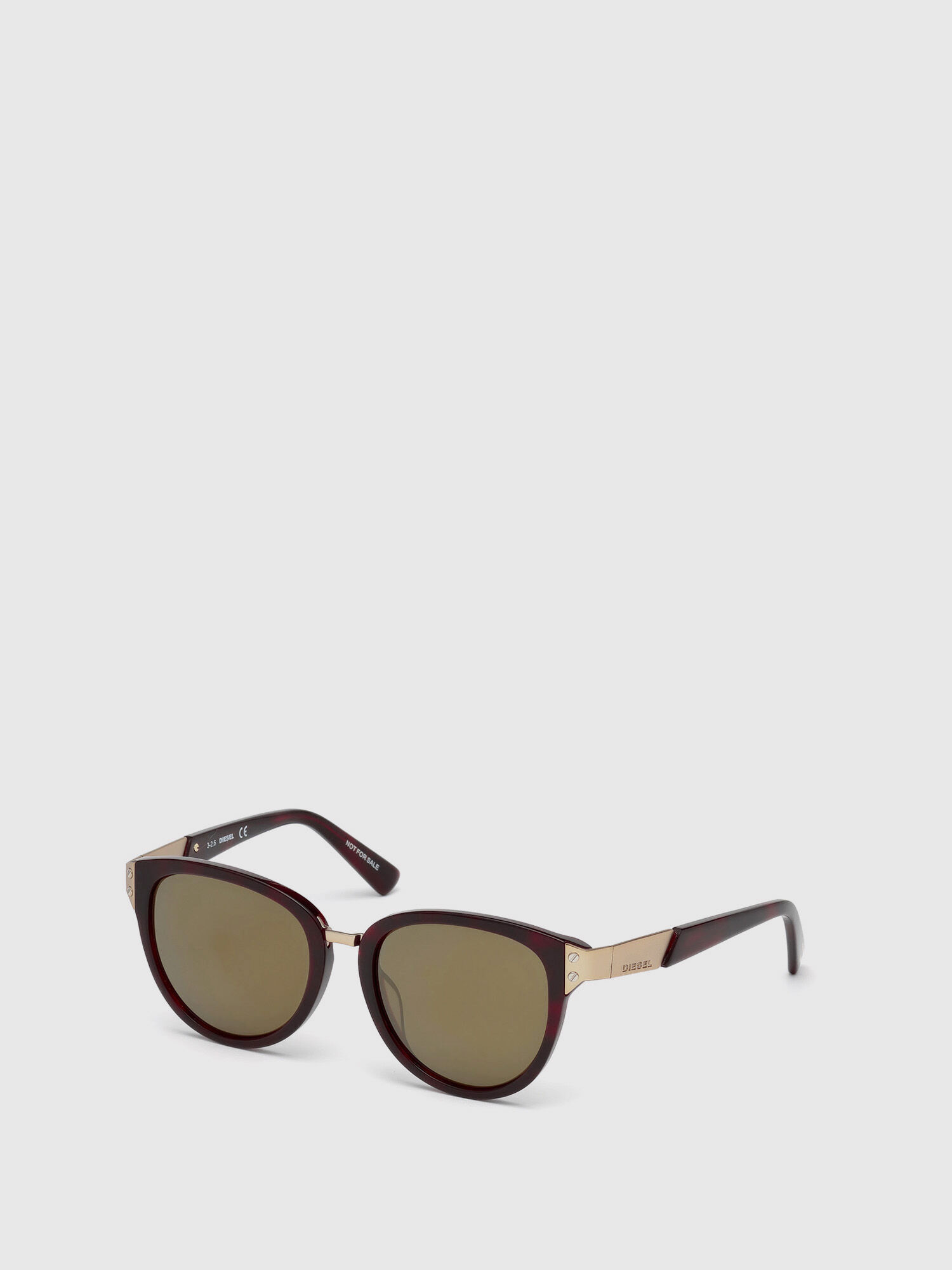 Diesel - DL0234, Gafas icónicas con detalles metálicos Mujer in Marrón - 4