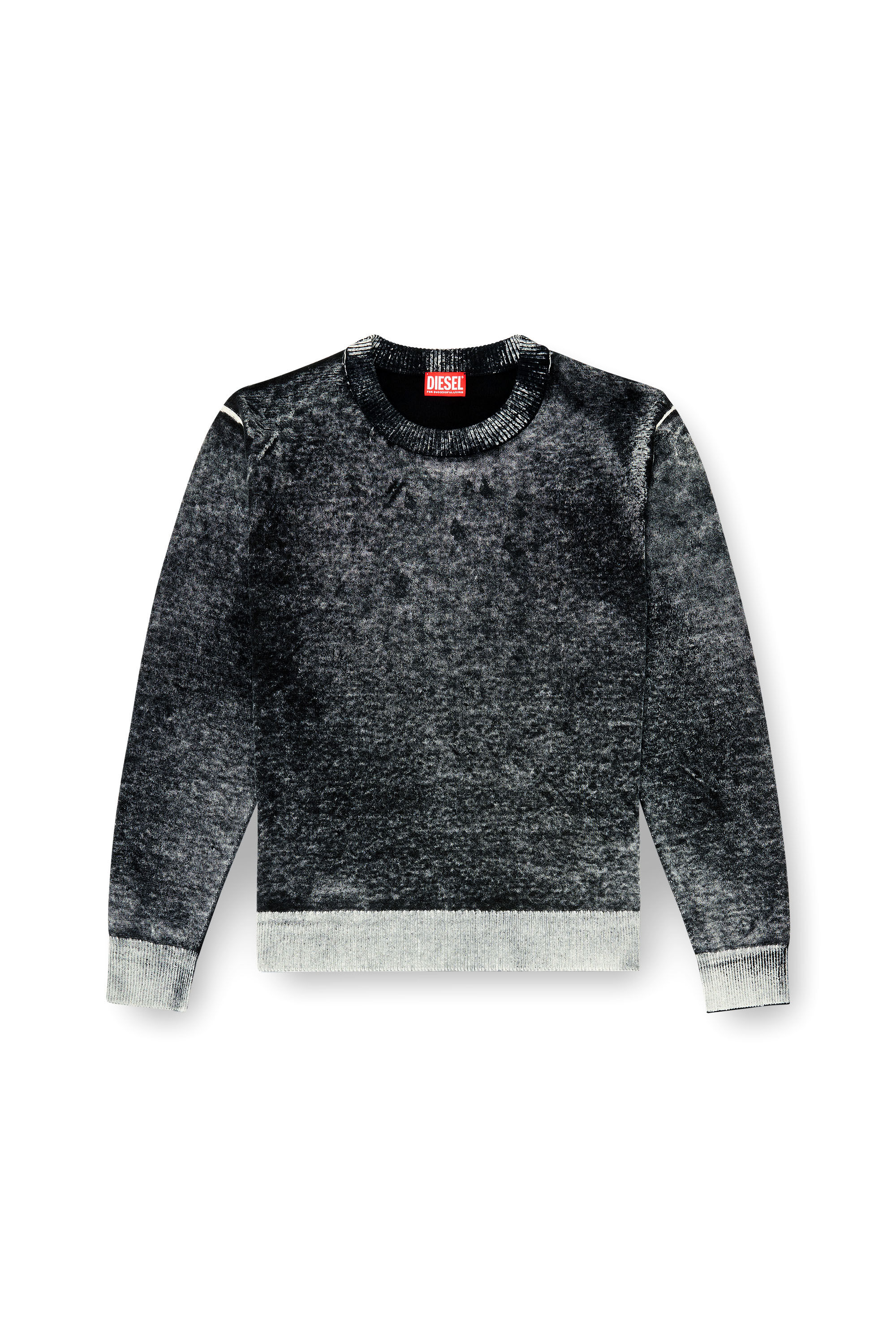 Diesel - K-LAURENT, Jersey con estampado inverso descolorido Hombre in Negro - 2
