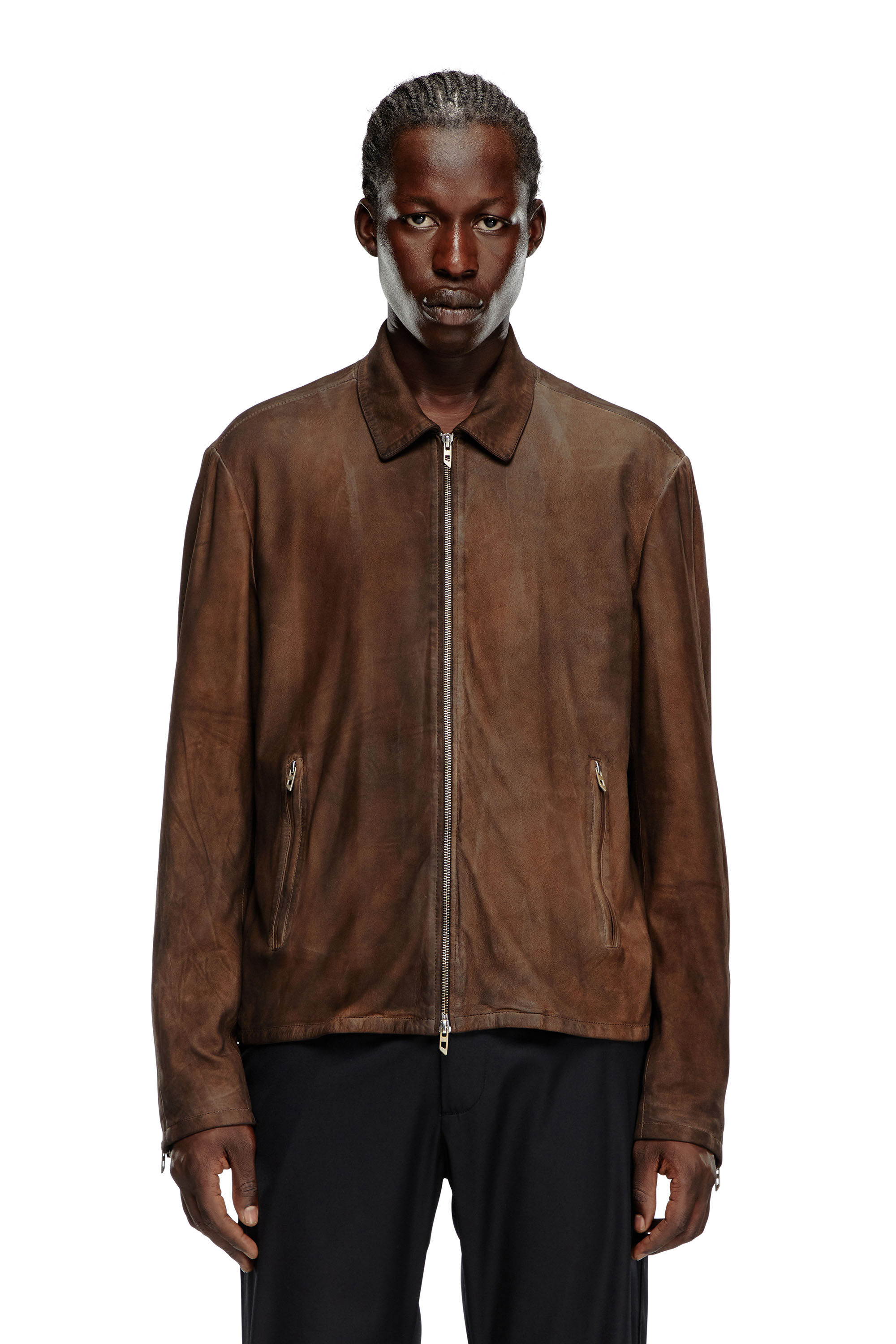 Cazadora de piel marron store
