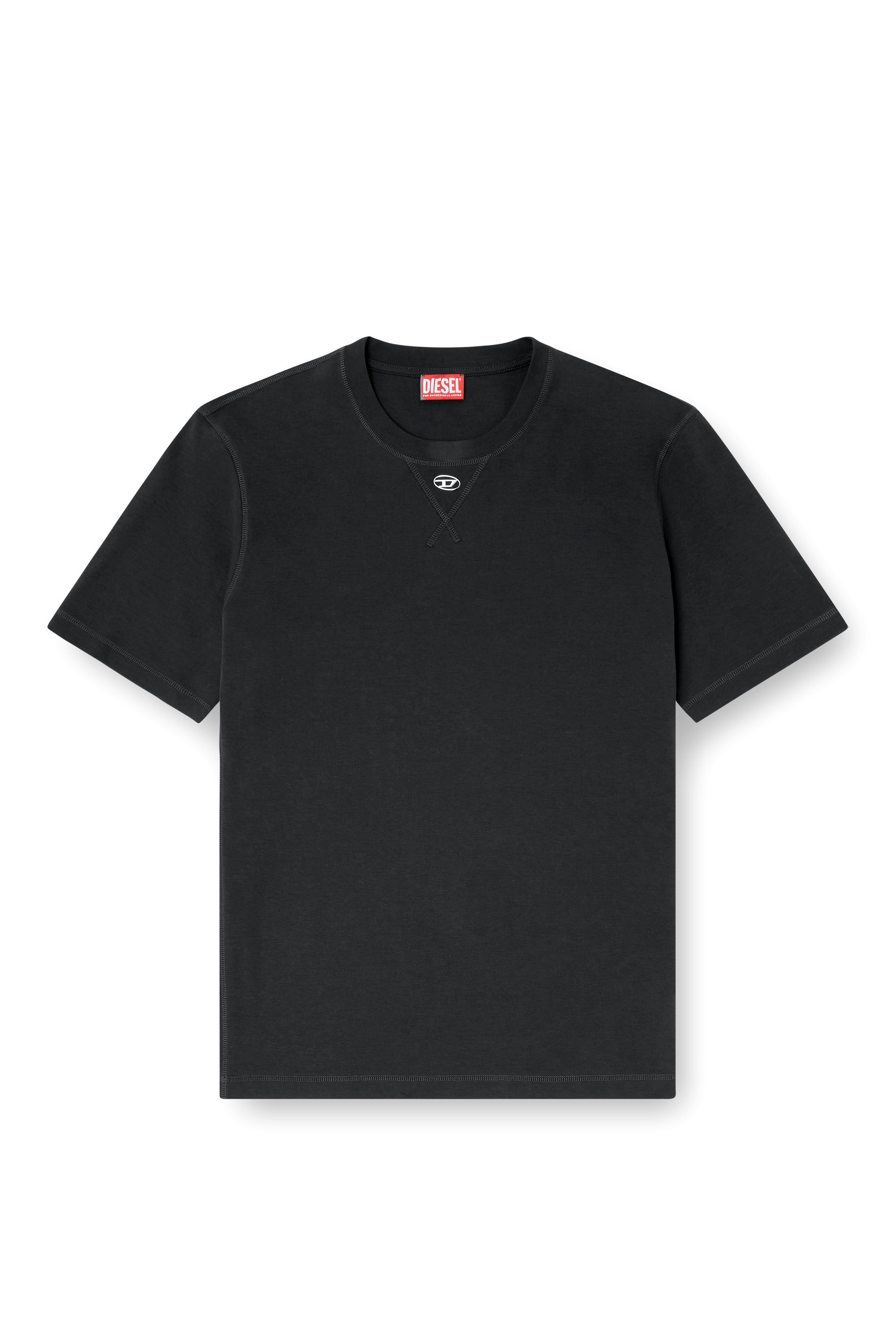 Diesel - T-MADJUST-TR, Camiseta regular con cuello redondo y Oval D Hombre in Gris - 2