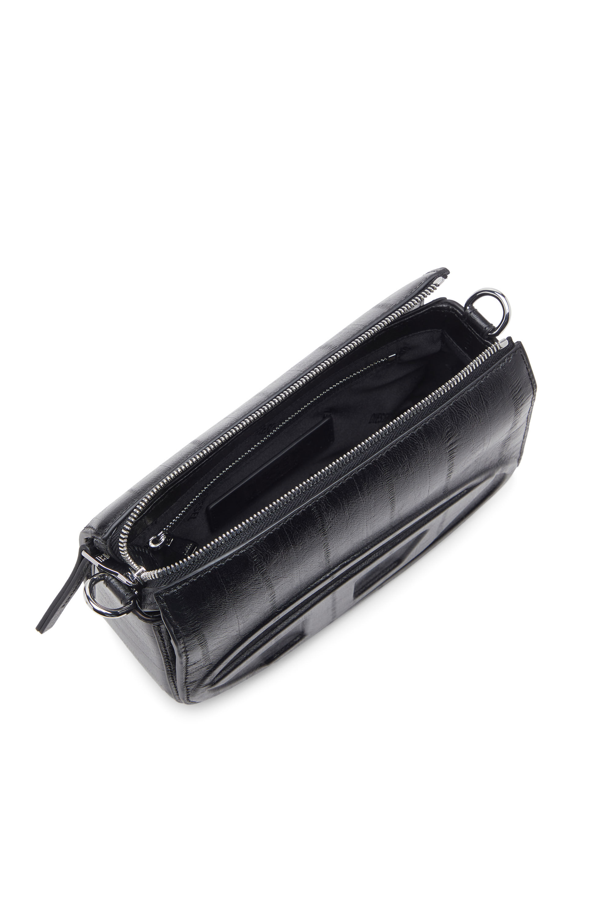 Diesel - 1DR CAMERA BAG, 1DR-Bolso tipo cámara de cuero con efecto anguila Hombre in Negro - 2
