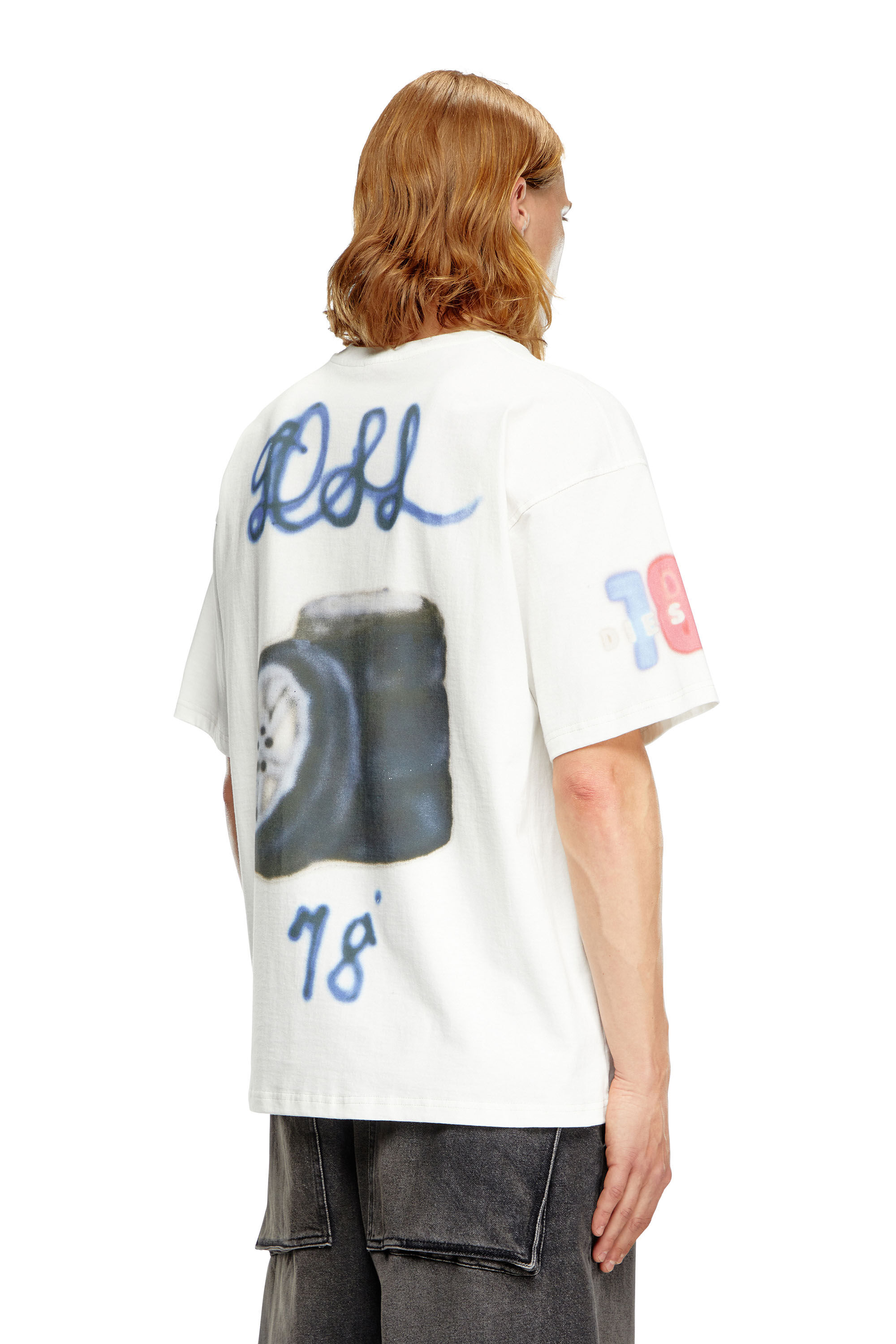 Diesel - T-BOXT-Q19, Hombre Camiseta con logotipo y estampado de neumático in Blanco - Image 4