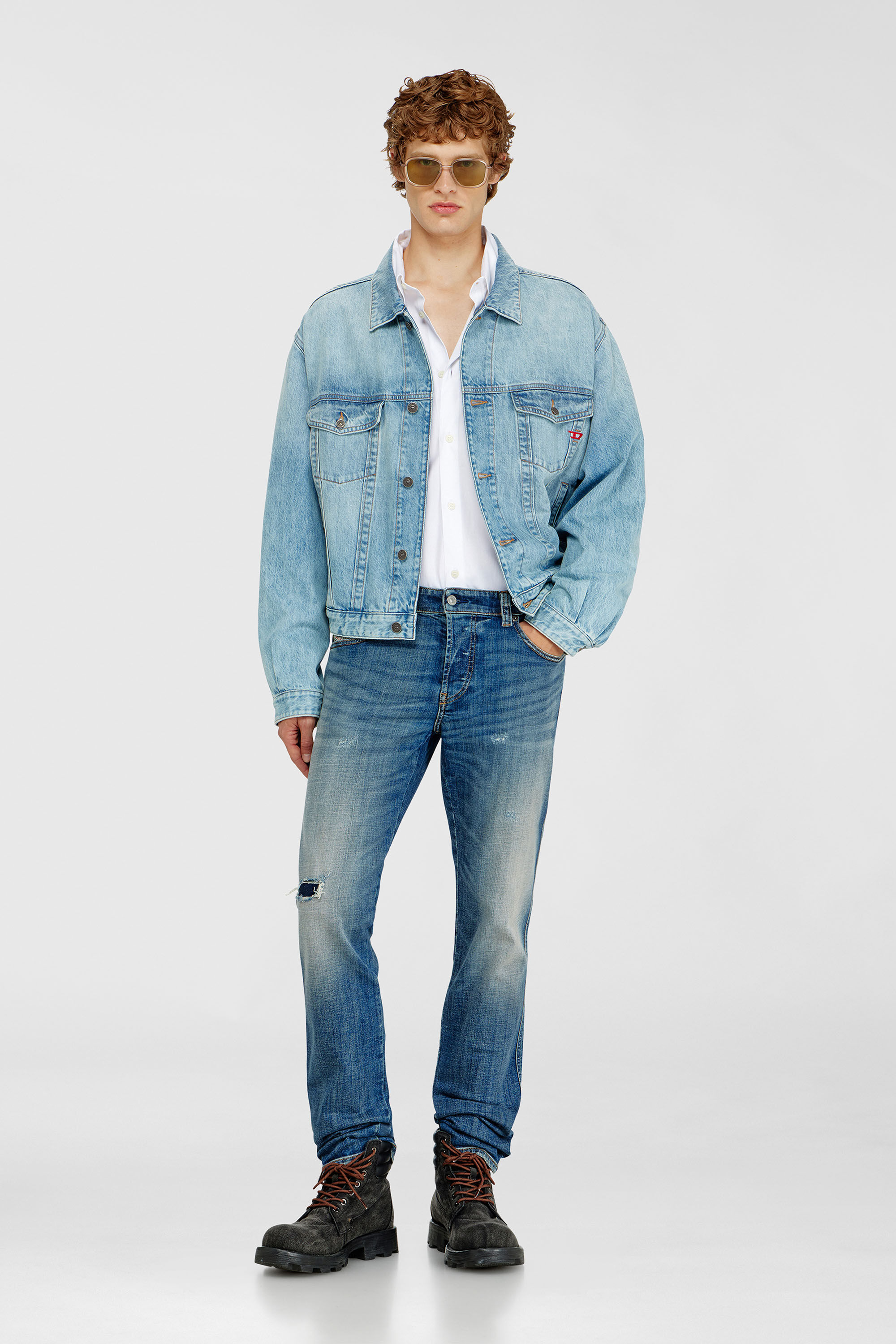 Diesel - D-RANGER, Chaqueta trucker de denim Unisex in Azul marino - 1