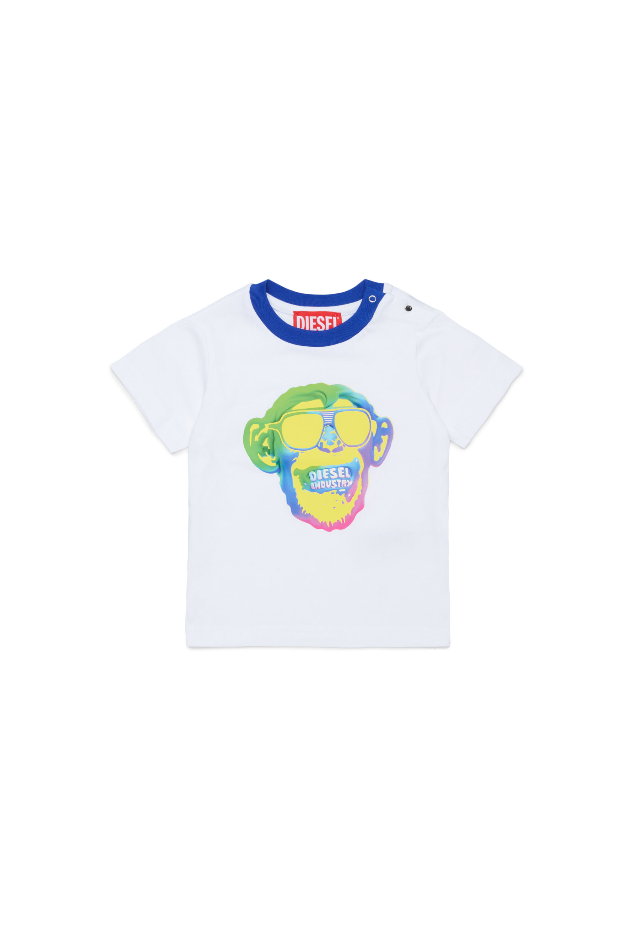 Diesel - TOKEYB, Camiseta de algod&oacute;n con estampado de mono Hombre in Blanco - 1