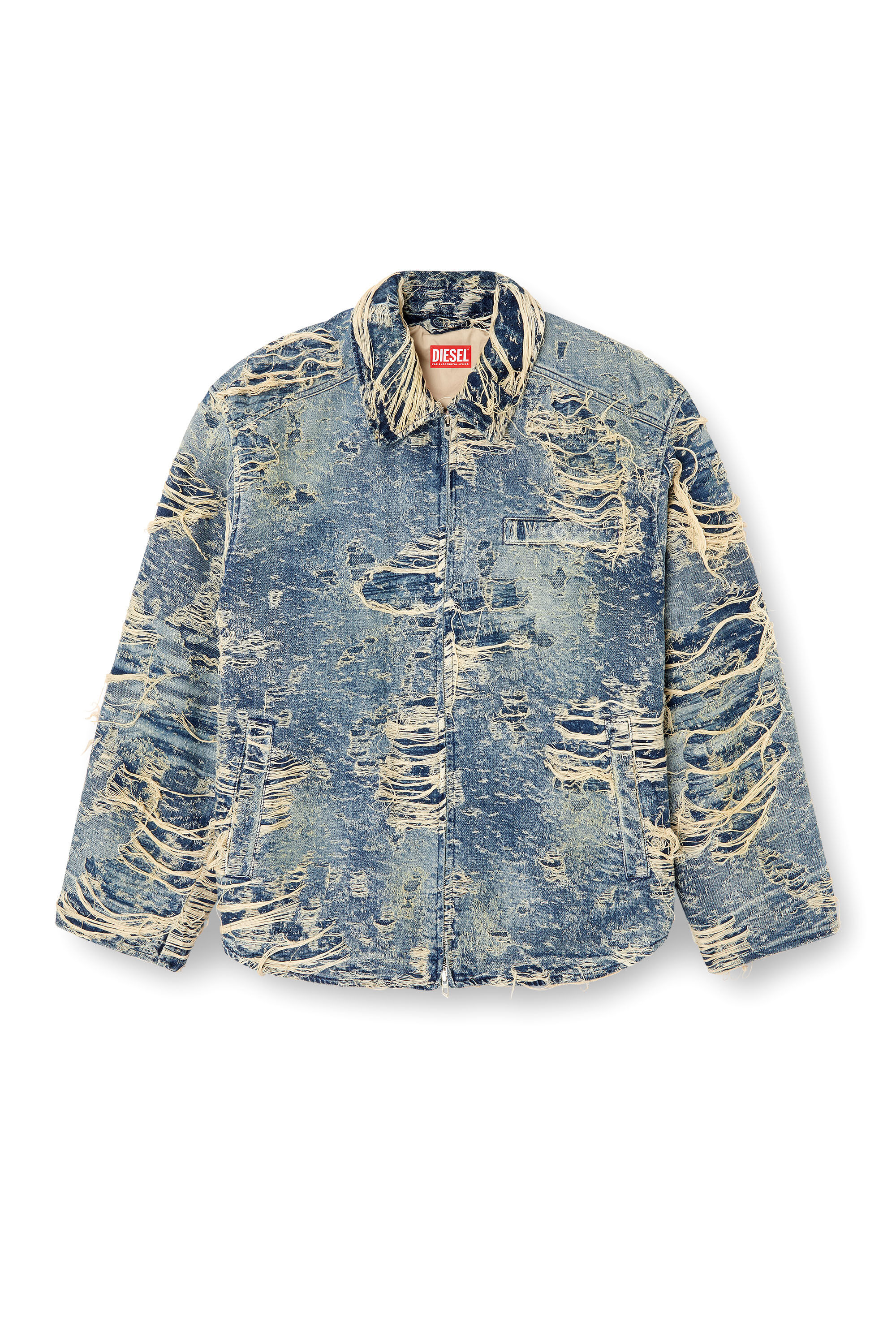 Diesel - D-IVAR-FSG1, Chaqueta de denim con hilos flotantes Hombre in Azul marino - 2